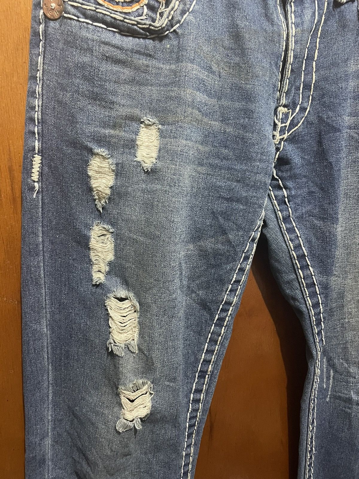 True Religion True Religion Distressed Denim Jeans Size US 35 - 5 Thumbnail