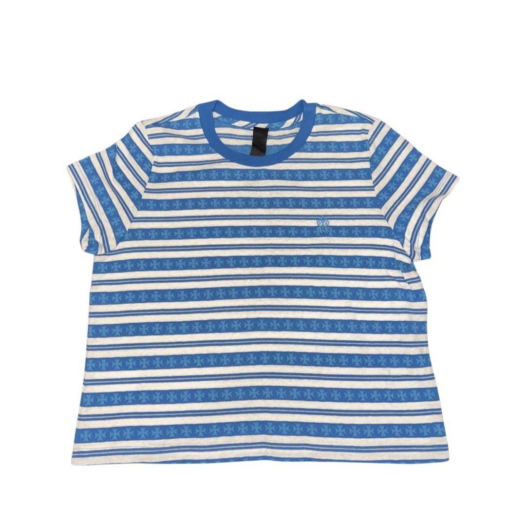 image of Chrome Hearts Plus Cross Dagger Stripe Teens From Mars Tee in Blue, Women's (Size Medium)