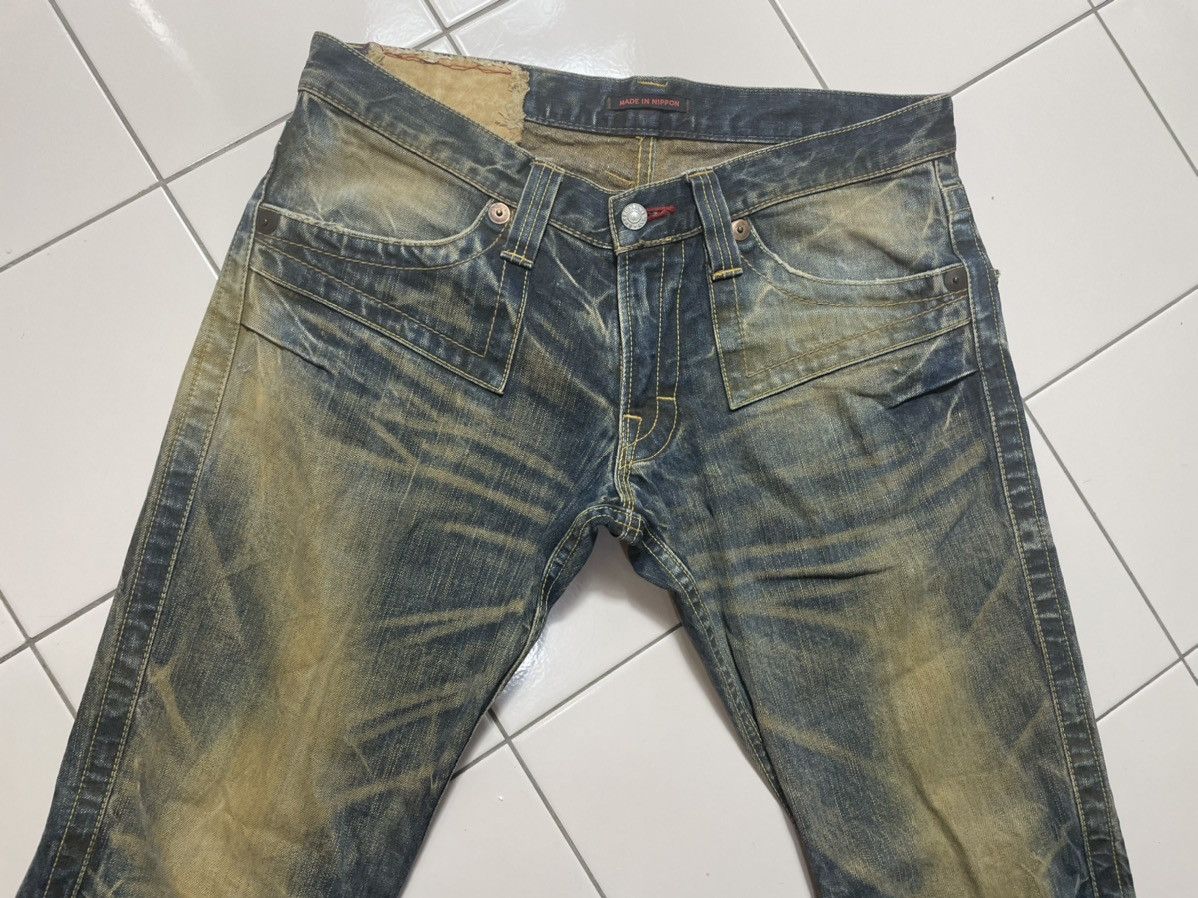 Vintage Rare Blue Way Distressed Japanese Flaire Cut Jeans Size US 35 - 4 Thumbnail