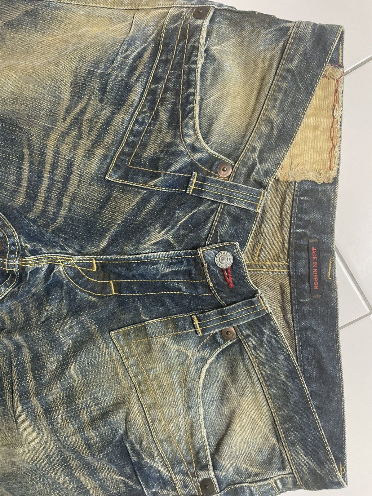 Vintage Rare Blue Way Distressed Japanese Flaire Cut Jeans Size US 35 - 6 Thumbnail