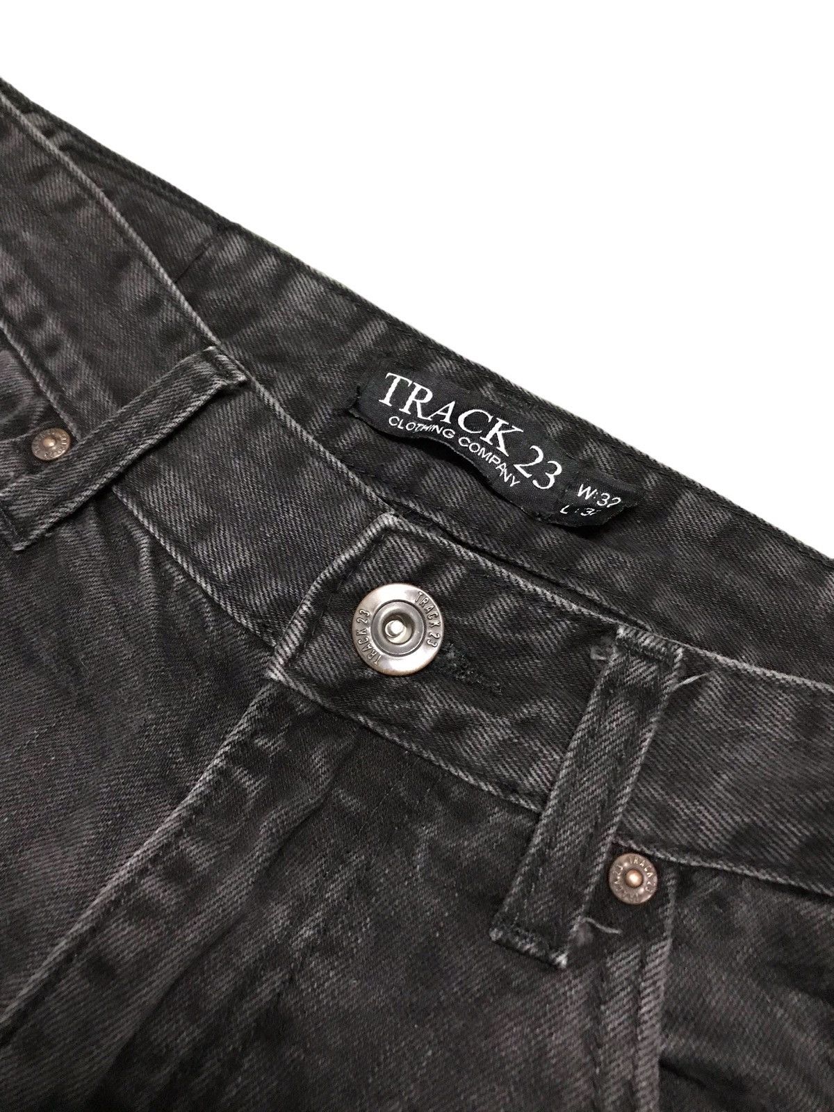 Japanese Brand Vintage Track 23 Super Black Biker Denim Distressed Jeans Size US 30 / EU 46 - 4 Thumbnail