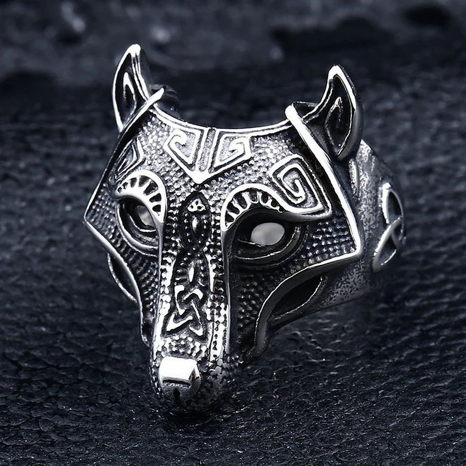 Jewelry Vintage Cool Wolf Head Ring Size ONE SIZE - 4 Thumbnail
