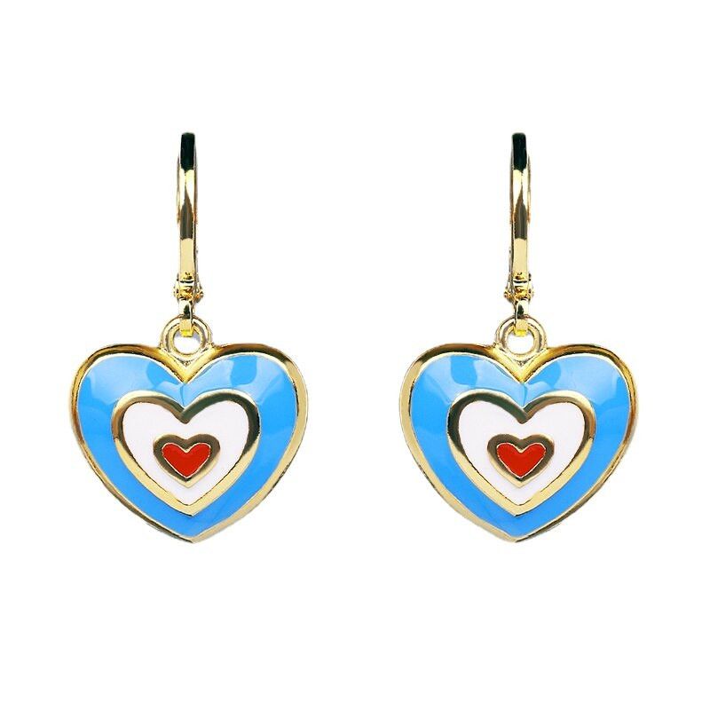 Jewelry Sweet Love Enamel Ring Earrings Jewelry Sets Size ONE SIZE - 3 Thumbnail