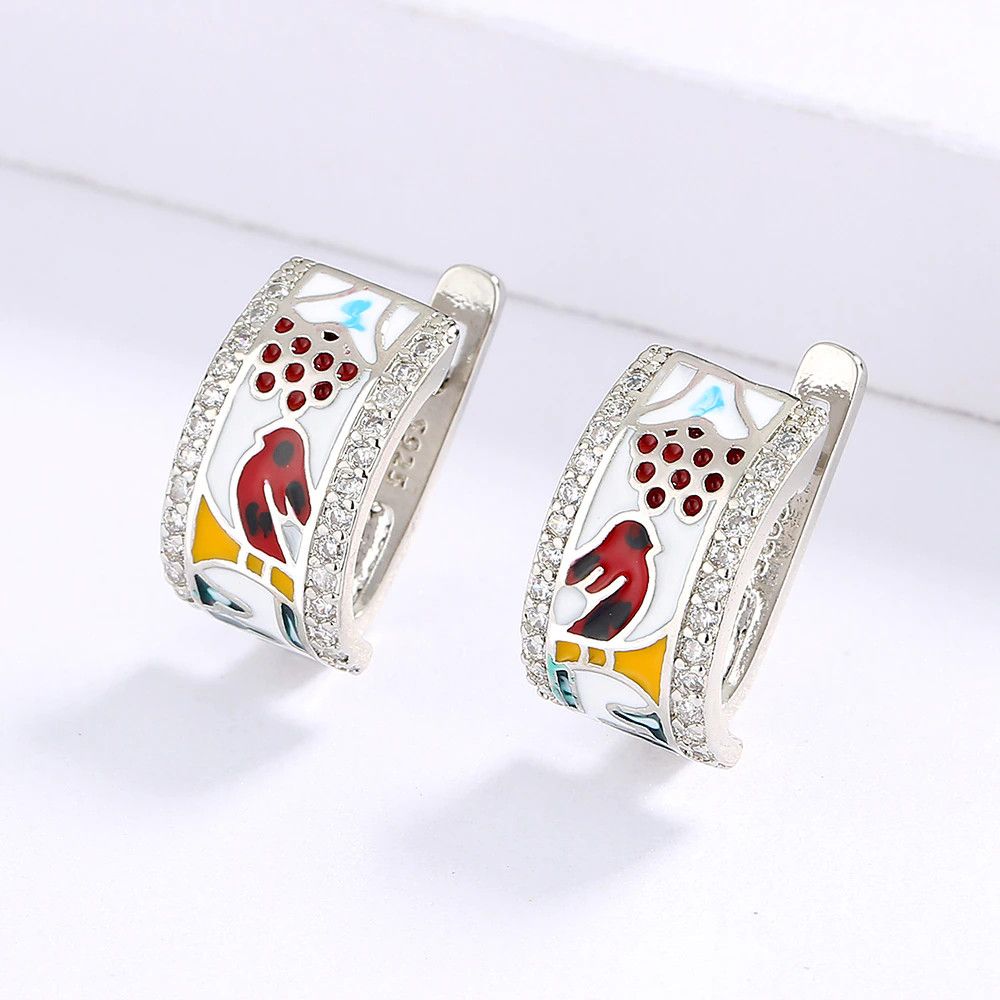 Jewelry Bird Enamel Ring Earrings Jewelry Sets Size ONE SIZE - 3 Thumbnail