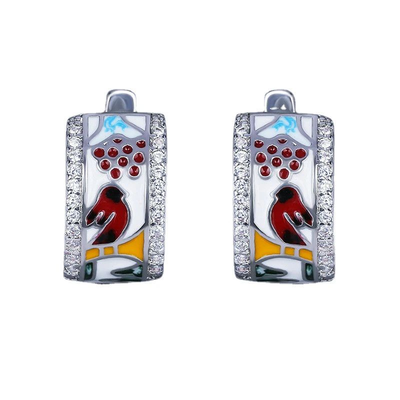 Jewelry Bird Enamel Ring Earrings Jewelry Sets Size ONE SIZE - 2 Thumbnail