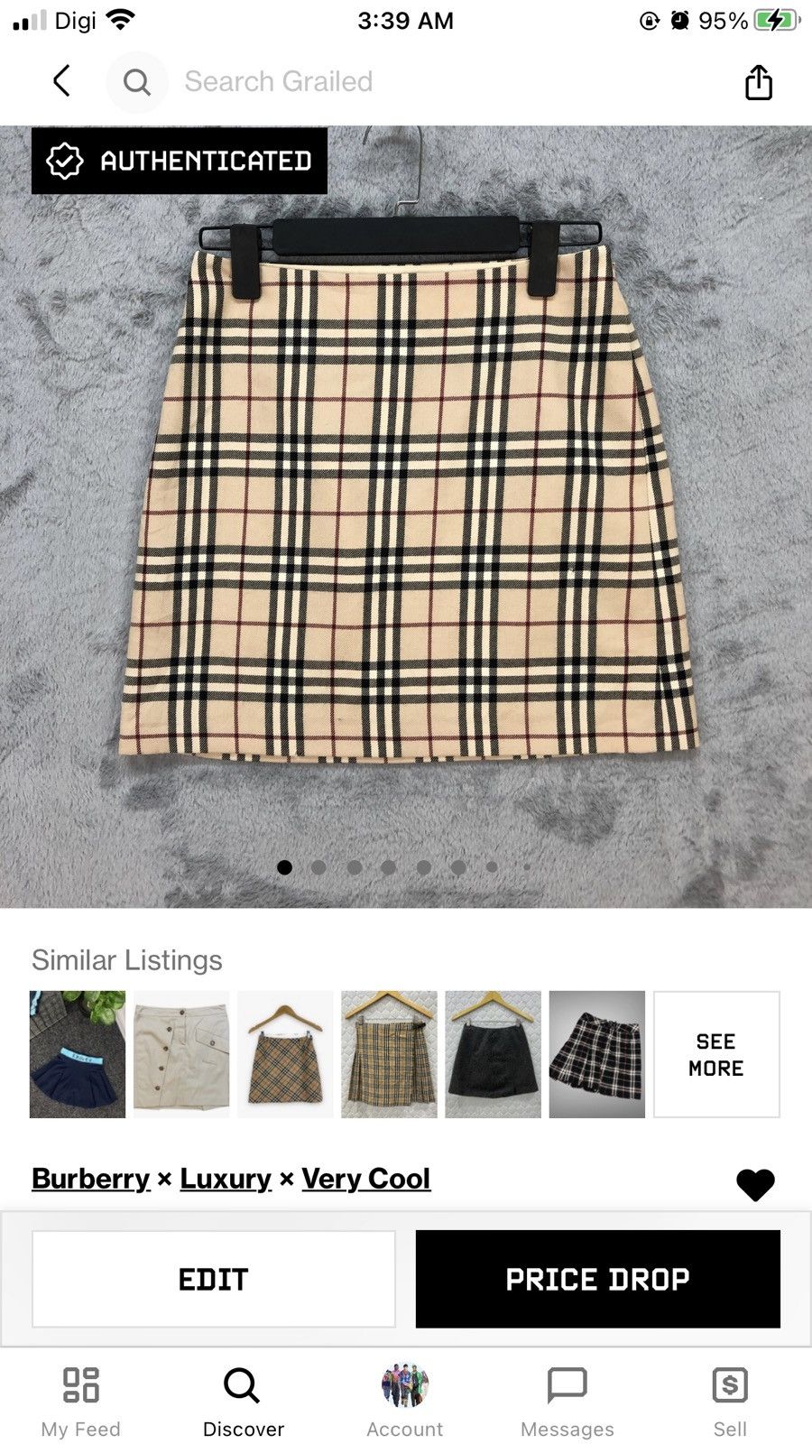 Burberry BURBERRY LONDON BLUE LABEL NOVA CHECK MINI SKIRTS #5669-201 Size 27" / US 4 / IT 40 - 12 Thumbnail