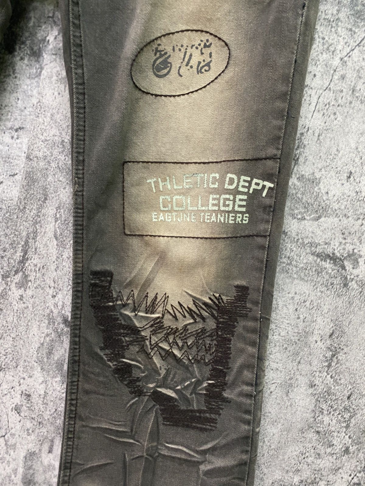 Seditionaries THLETIC DEPT COLLEGE Dark Brown Rare Acid Wash Design Pants Size US 29 - 8 Thumbnail