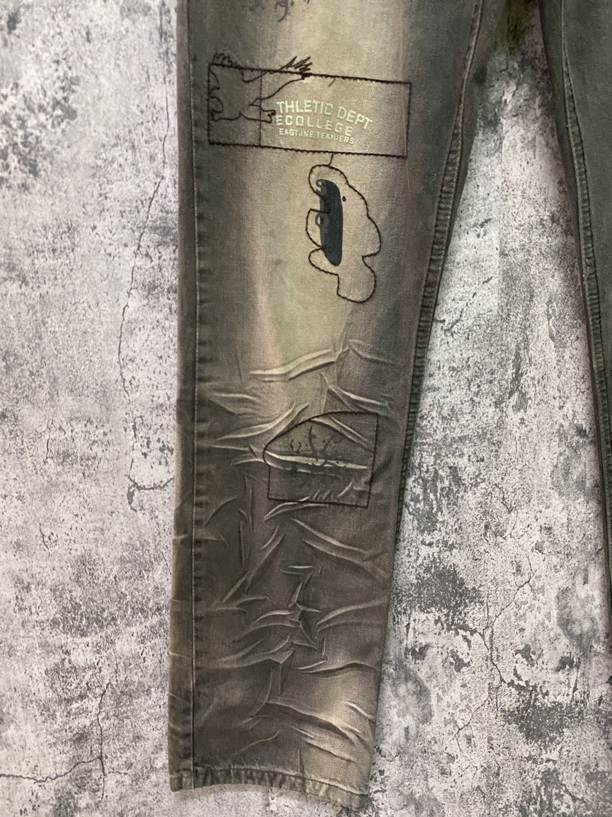 Seditionaries THLETIC DEPT COLLEGE Dark Brown Rare Acid Wash Design Pants Size US 29 - 7 Thumbnail