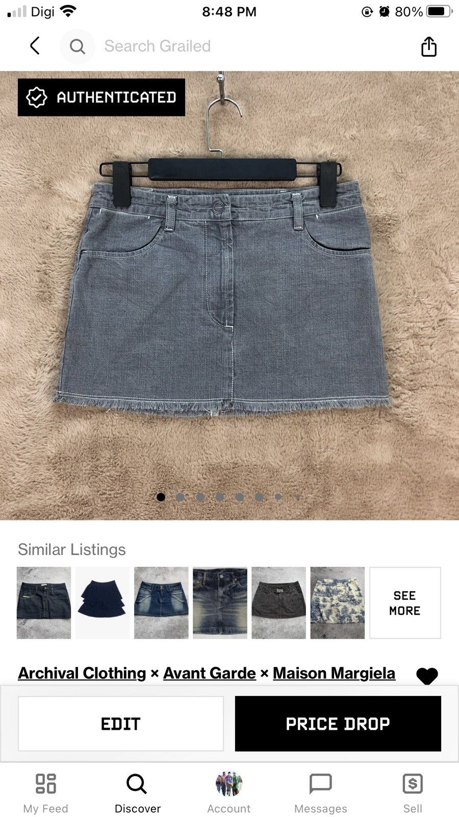 Maison Margiela MAISON MARGIELA 6 POCKETS DENIM MINI SKIRT #5670-201 Size 29" - 13 Thumbnail