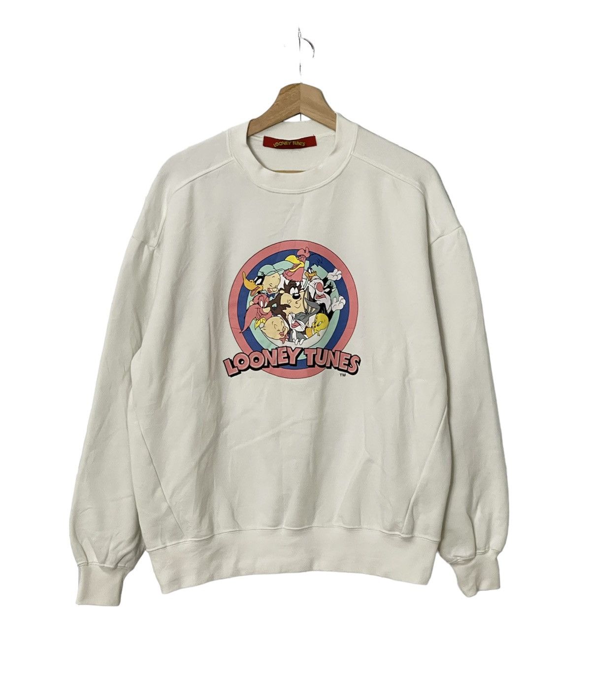 Japanese Brand × Vintage × Warner Bros Vintage Looney Tunes Promo Team Big Logo Sweatshirt Size US L / EU 52-54 / 3 - 1 Thumbnail