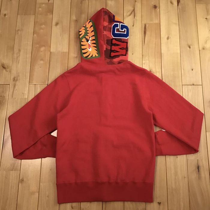 BAPE Color Camo Shark Full Zip Hoodie Red Men's - US