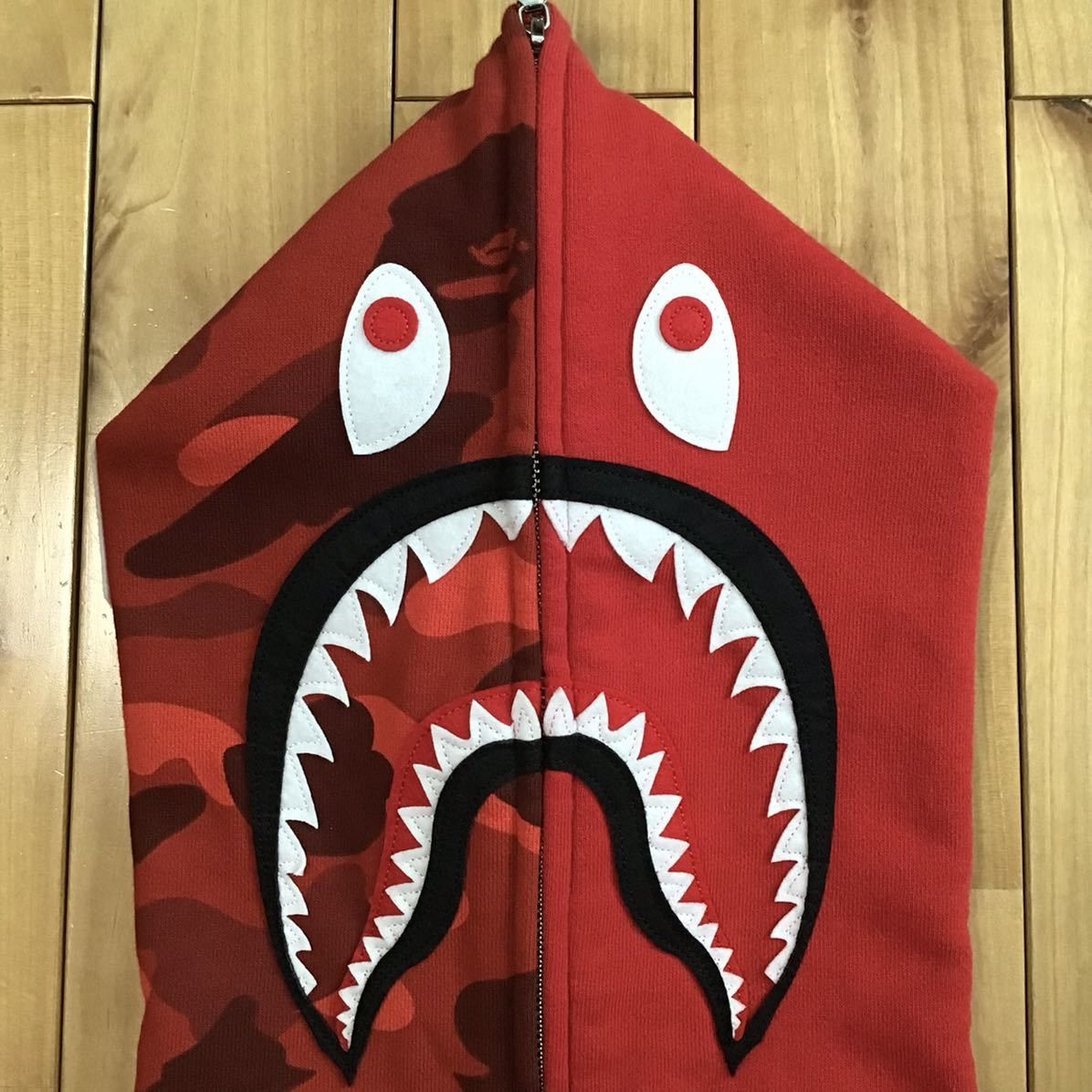 Bape BAPE Red camo shark full zip hoodie a bathing ape Size US S / EU 44-46 / 1 - 3 Thumbnail