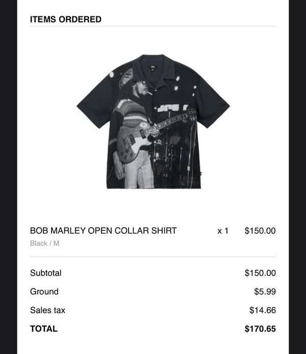 Stussy Stussy Bob Marley Open Collar Shirt   Grailed