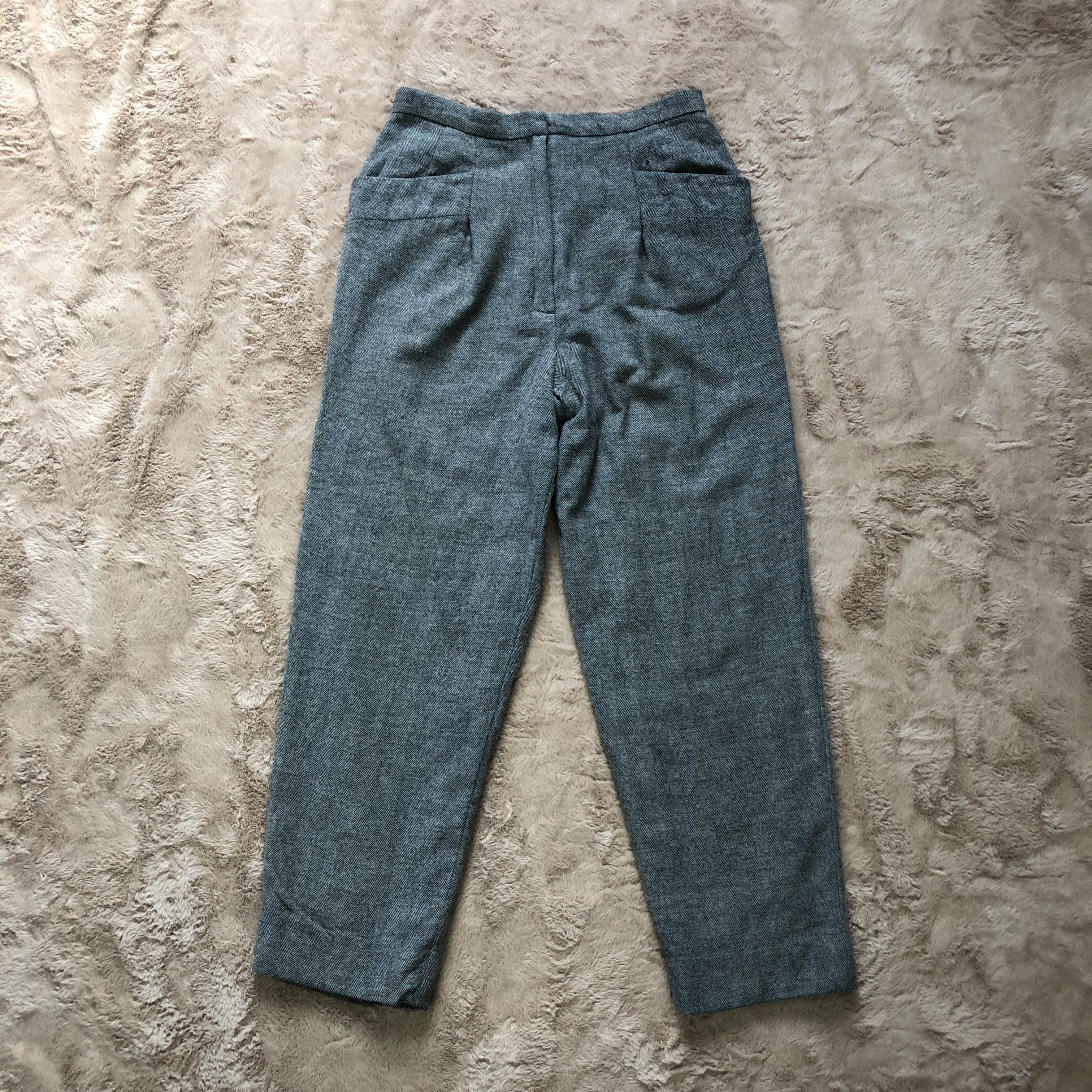 Christian Dior Monsieur VINTAGE CHRISTIAN DIOR HERRINGBONE WOOL PANTS #5722-204 Size 27" / US 4 / IT 40 - 1 Thumbnail
