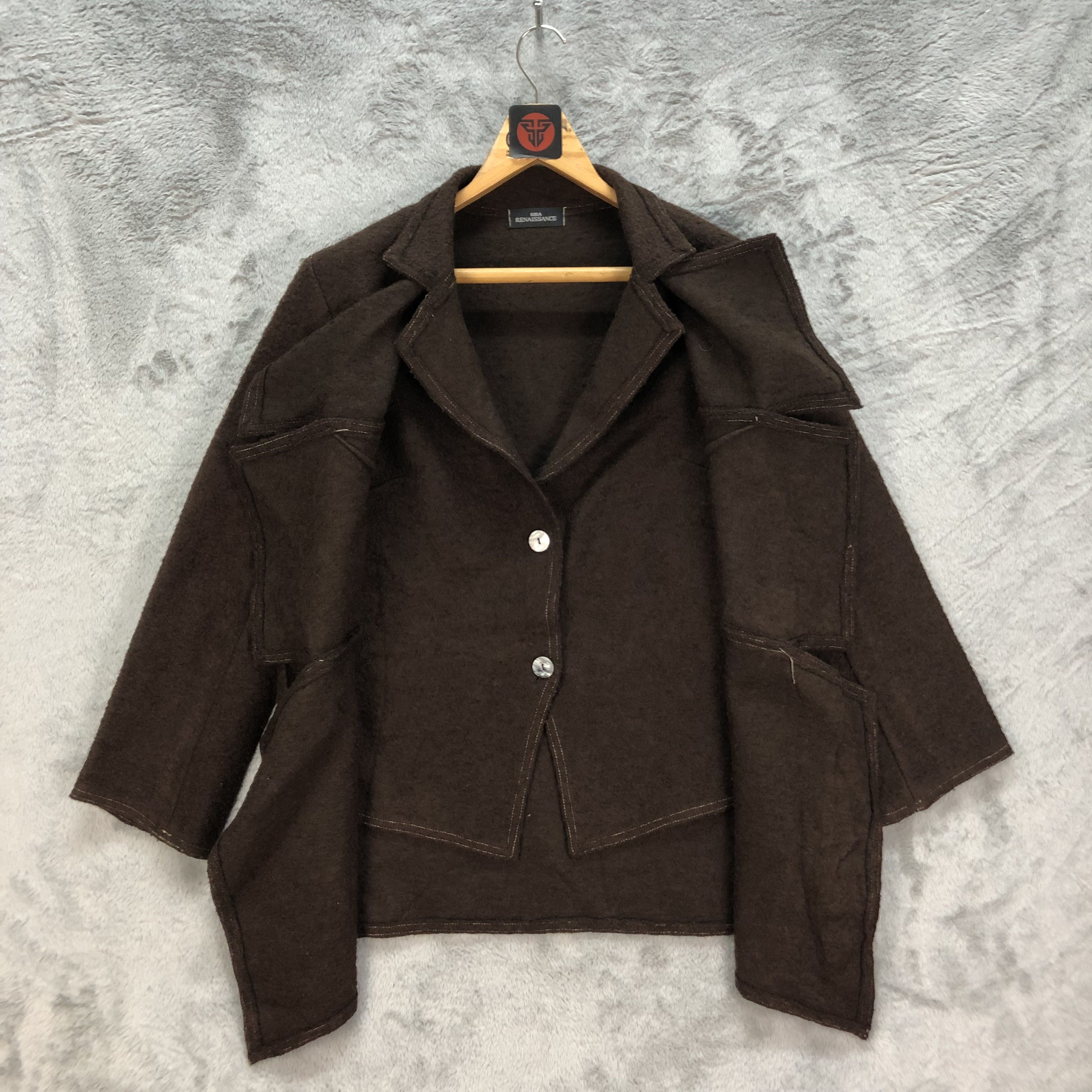 Japanese Brand BIBA RENAISSANCE VERY NICE DESIGN WOOL COAT #6453-67 Size S / US 4 / IT 40 - 4 Thumbnail