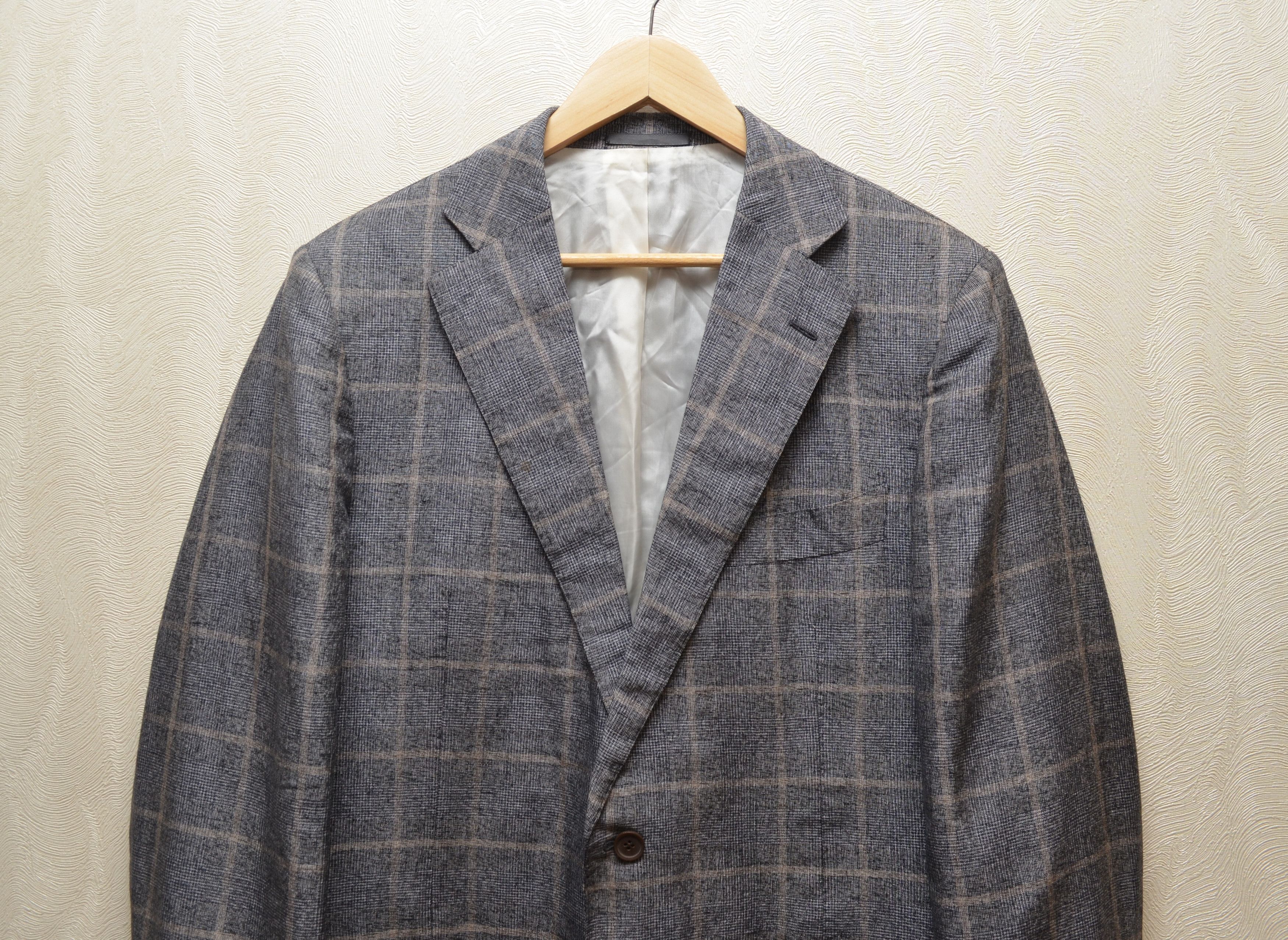 Designer × Suitsupply SUITSUPPLY Blazer Woven by Ferla Silk Linen Wool EU56 US46 Size 46R - 3 Thumbnail