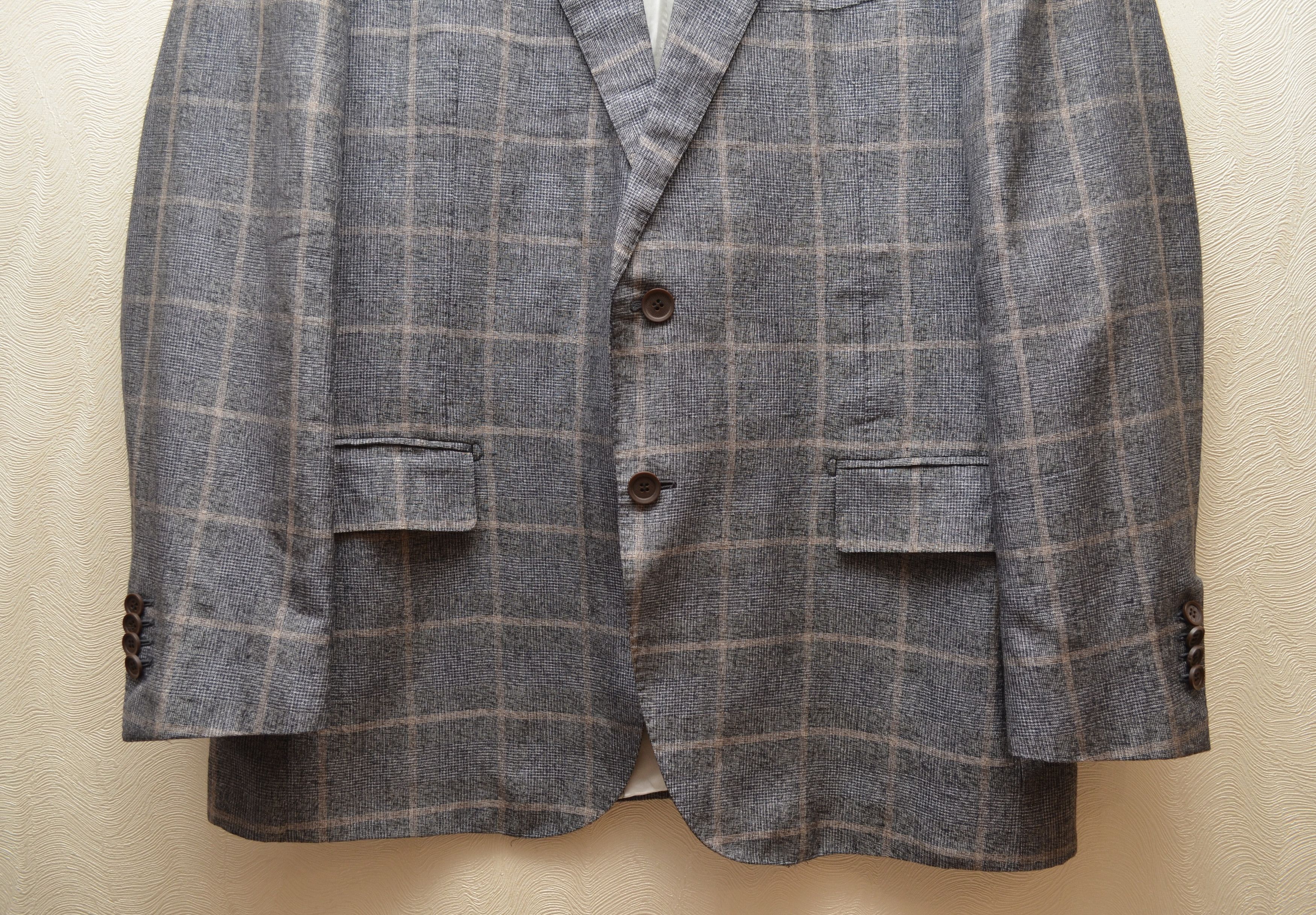 Designer × Suitsupply SUITSUPPLY Blazer Woven by Ferla Silk Linen Wool EU56 US46 Size 46R - 4 Thumbnail