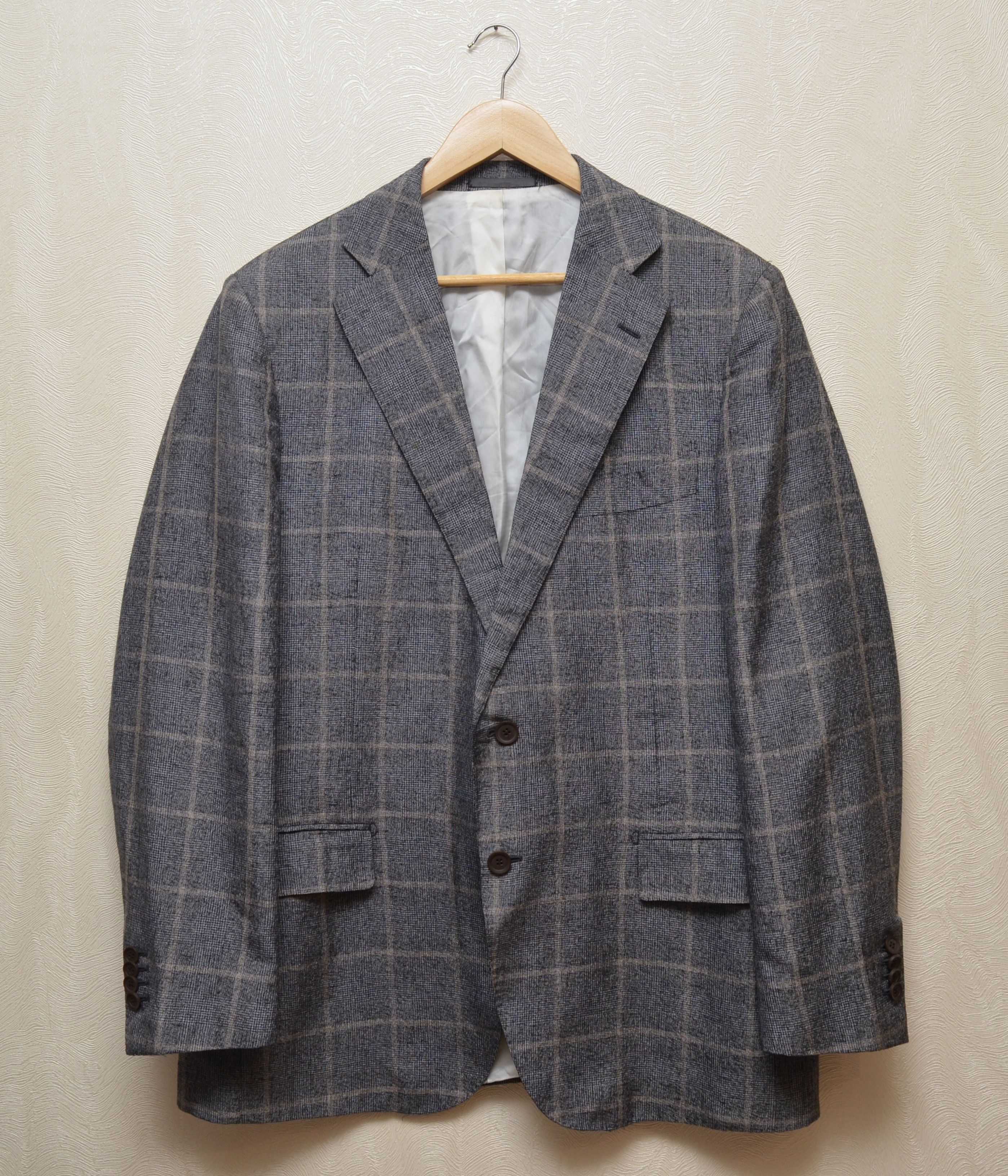 Designer × Suitsupply SUITSUPPLY Blazer Woven by Ferla Silk Linen Wool EU56 US46 Size 46R - 2 Thumbnail