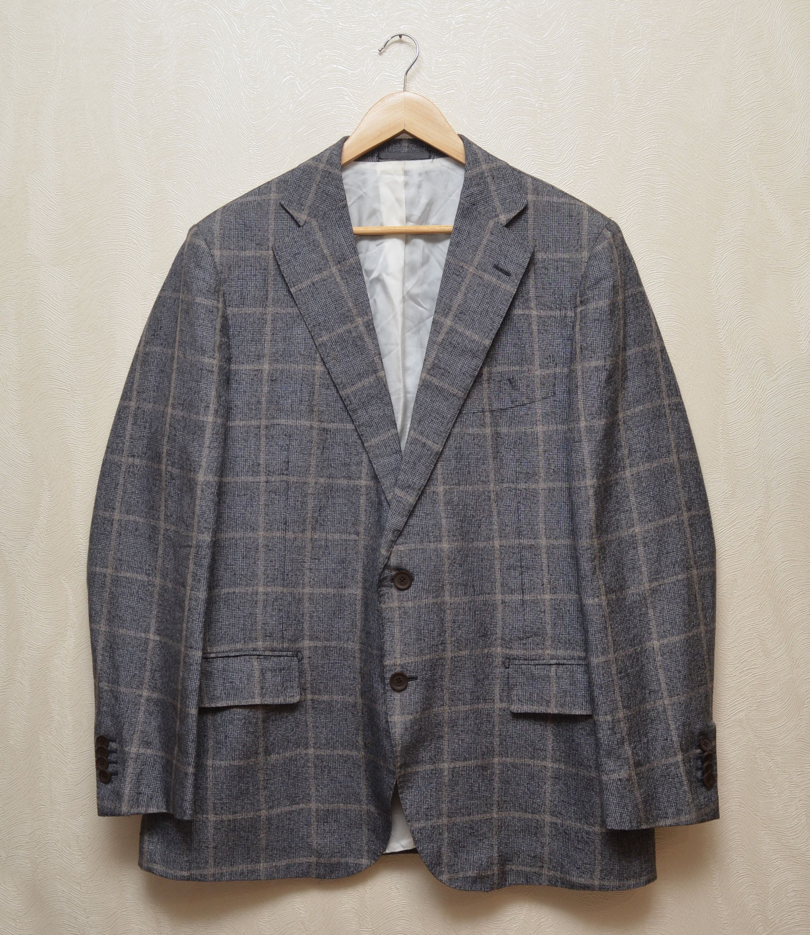 Designer × Suitsupply SUITSUPPLY Blazer Woven by Ferla Silk Linen Wool EU56 US46 Size 46R - 1 Thumbnail