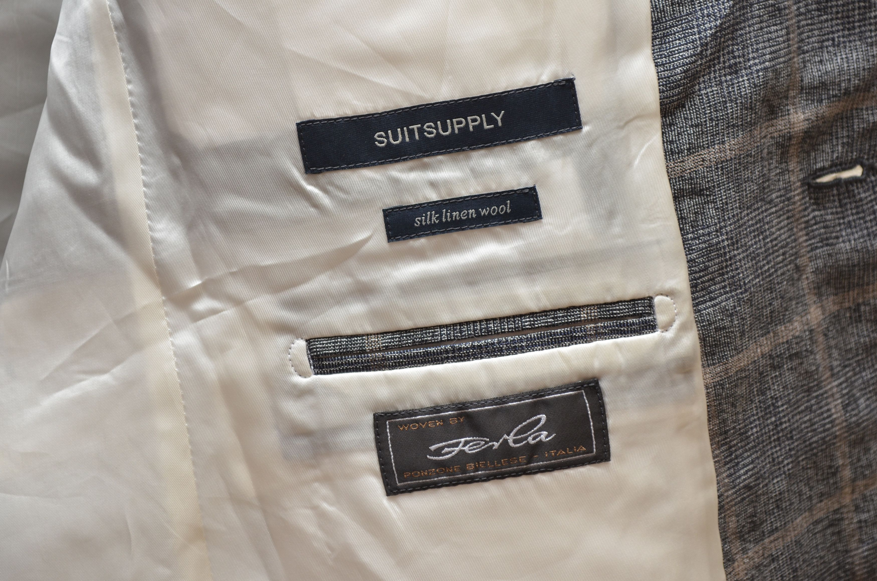 Designer × Suitsupply SUITSUPPLY Blazer Woven by Ferla Silk Linen Wool EU56 US46 Size 46R - 7 Thumbnail