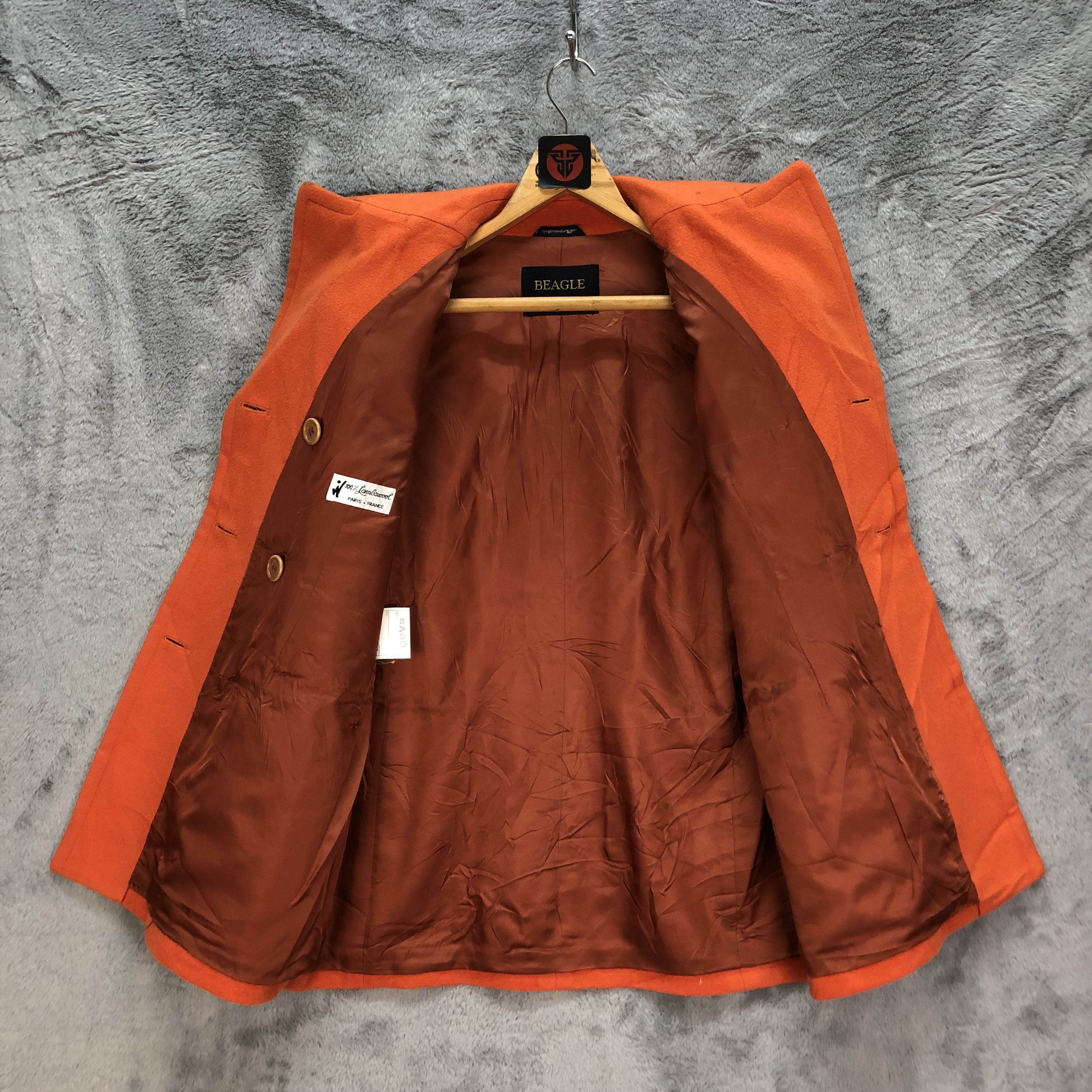 Other BEAGLE LAMBWOOL DOUBLE BREASTED ORANGE COAT #6424-66 Size S / US 4 / IT 40 - 6 Thumbnail