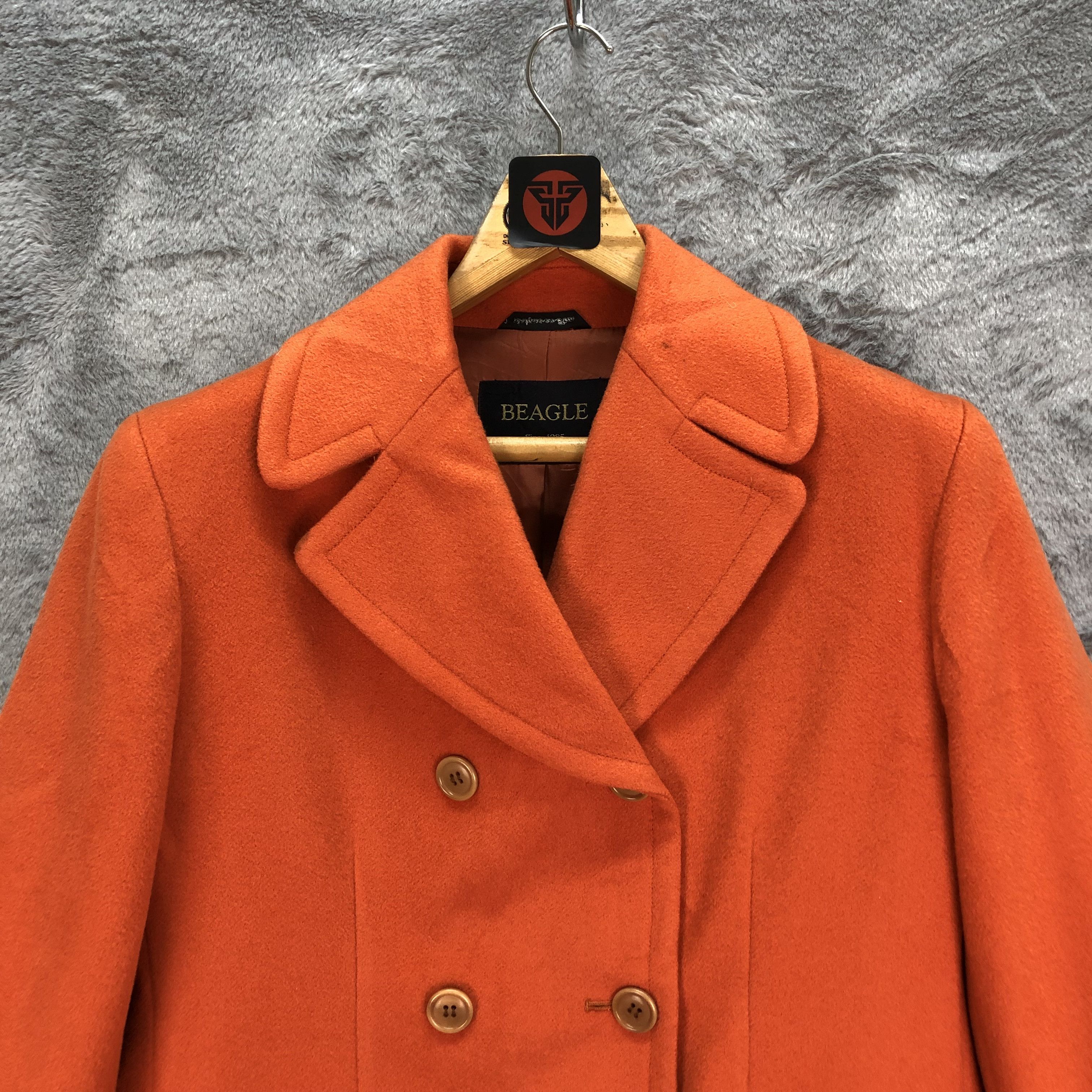 Other BEAGLE LAMBWOOL DOUBLE BREASTED ORANGE COAT #6424-66 Size S / US 4 / IT 40 - 2 Thumbnail