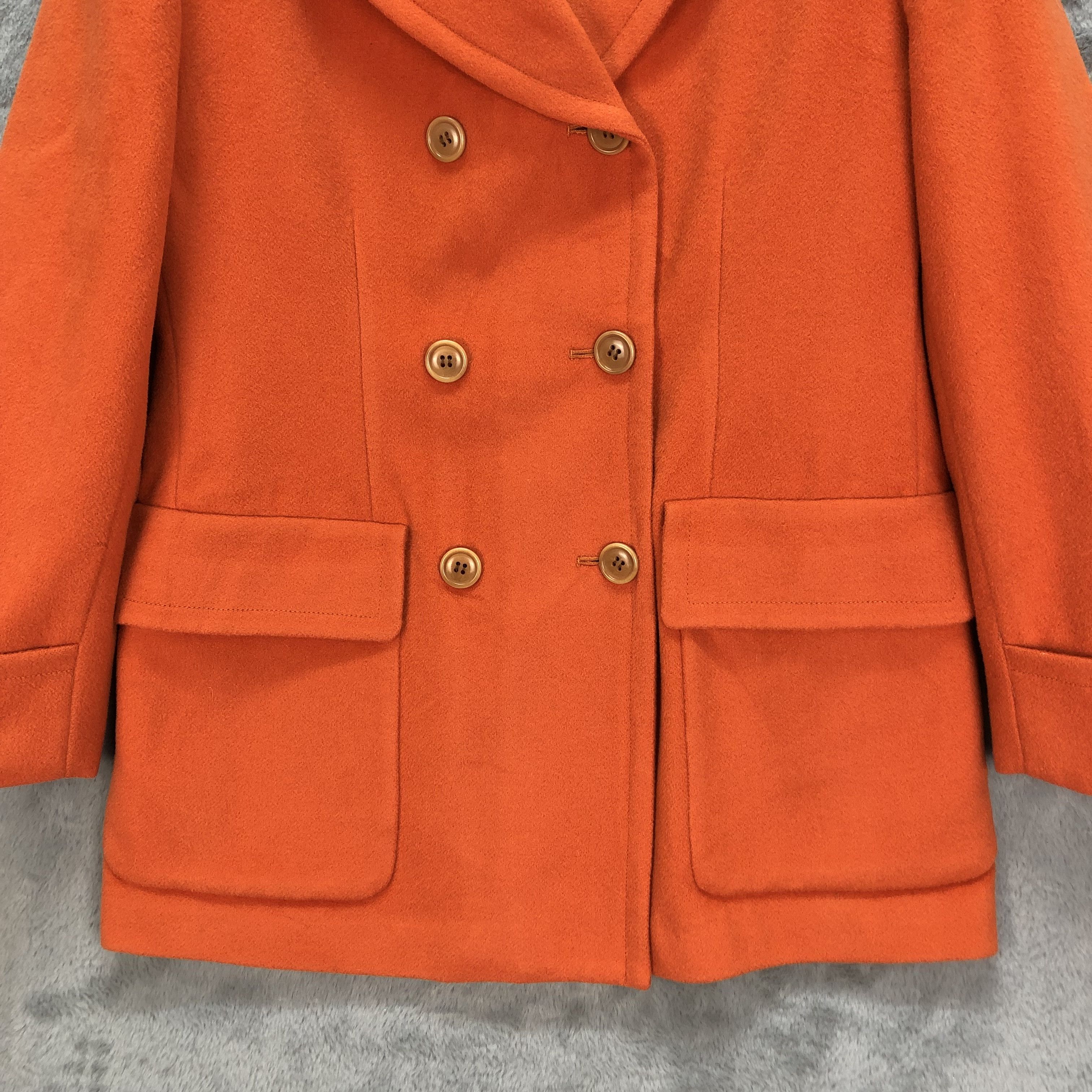 Other BEAGLE LAMBWOOL DOUBLE BREASTED ORANGE COAT #6424-66 Size S / US 4 / IT 40 - 3 Thumbnail