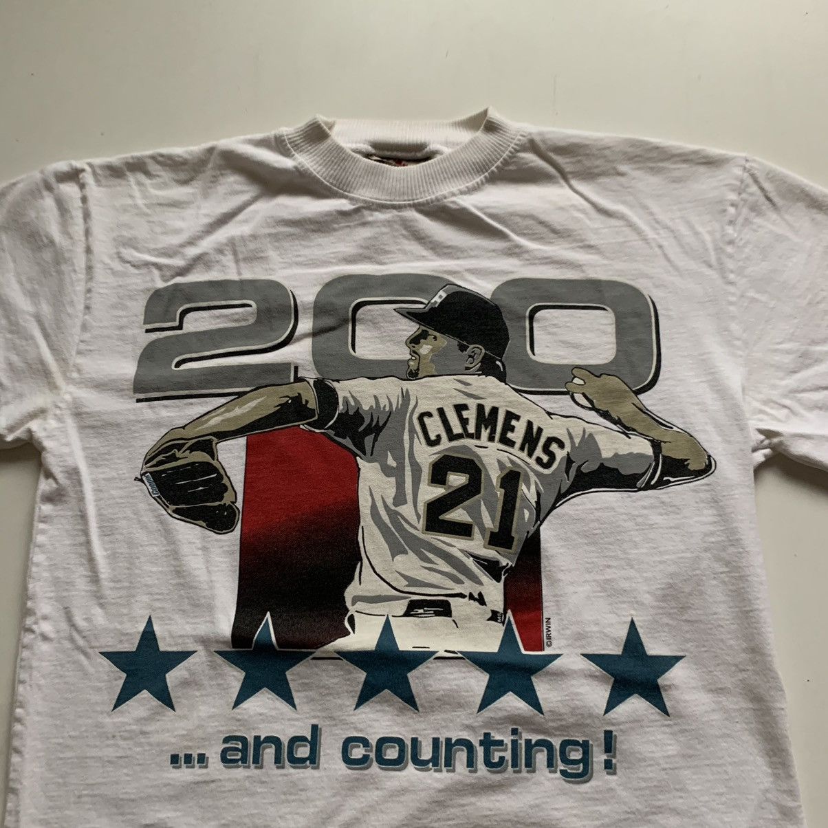 MLB Vintage 90s Roger Clemens MLB Baseball Graphic T Shirt Small Size US S / EU 44-46 / 1 - 2 Thumbnail