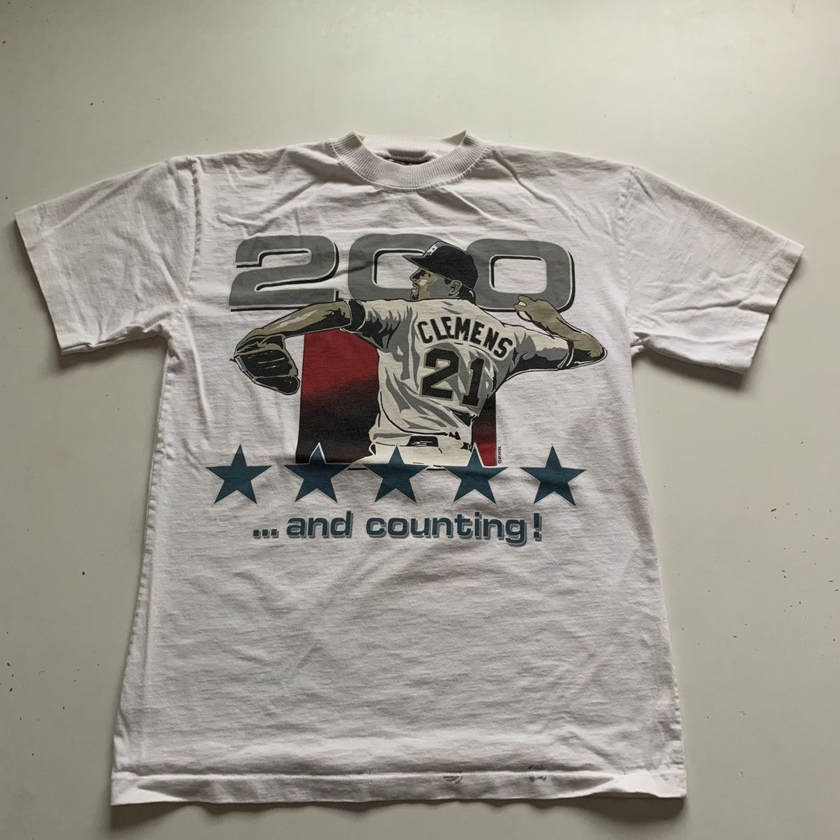 MLB Vintage 90s Roger Clemens MLB Baseball Graphic T Shirt Small Size US S / EU 44-46 / 1 - 1 Thumbnail
