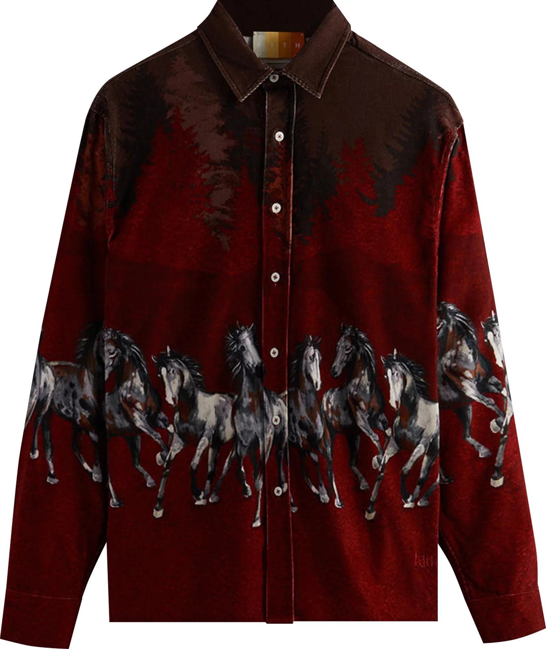 image of Kith Printed Horses Cord Ludlow Shirt in Allure, Men's (Size Large)