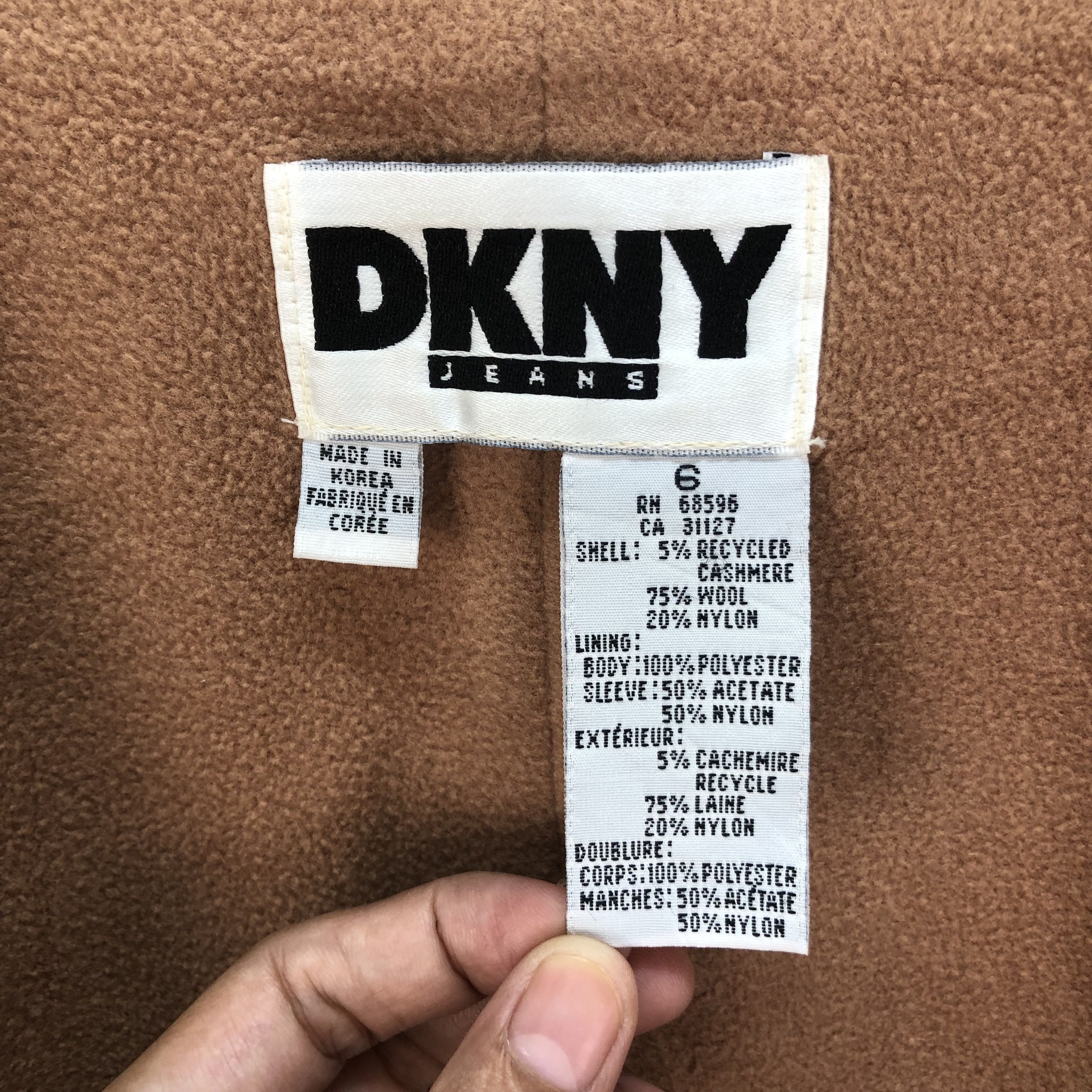 DKNY DKNY JEANS WOOL LONG COAT / OVERCOAT #5501-193 Size M / US 6-8 / IT 42-44 - 6 Thumbnail