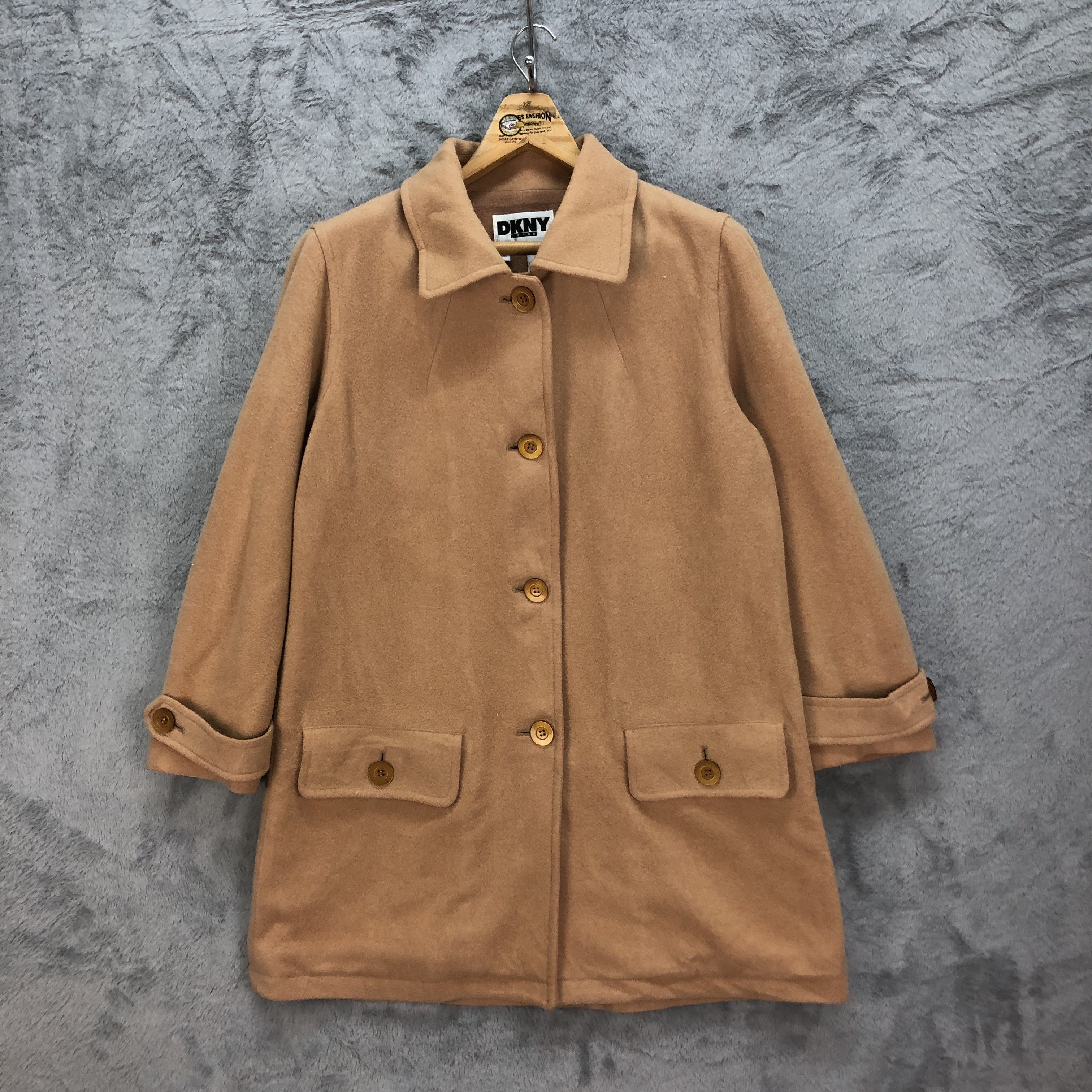 DKNY DKNY JEANS WOOL LONG COAT / OVERCOAT #5501-193 Size M / US 6-8 / IT 42-44 - 1 Thumbnail