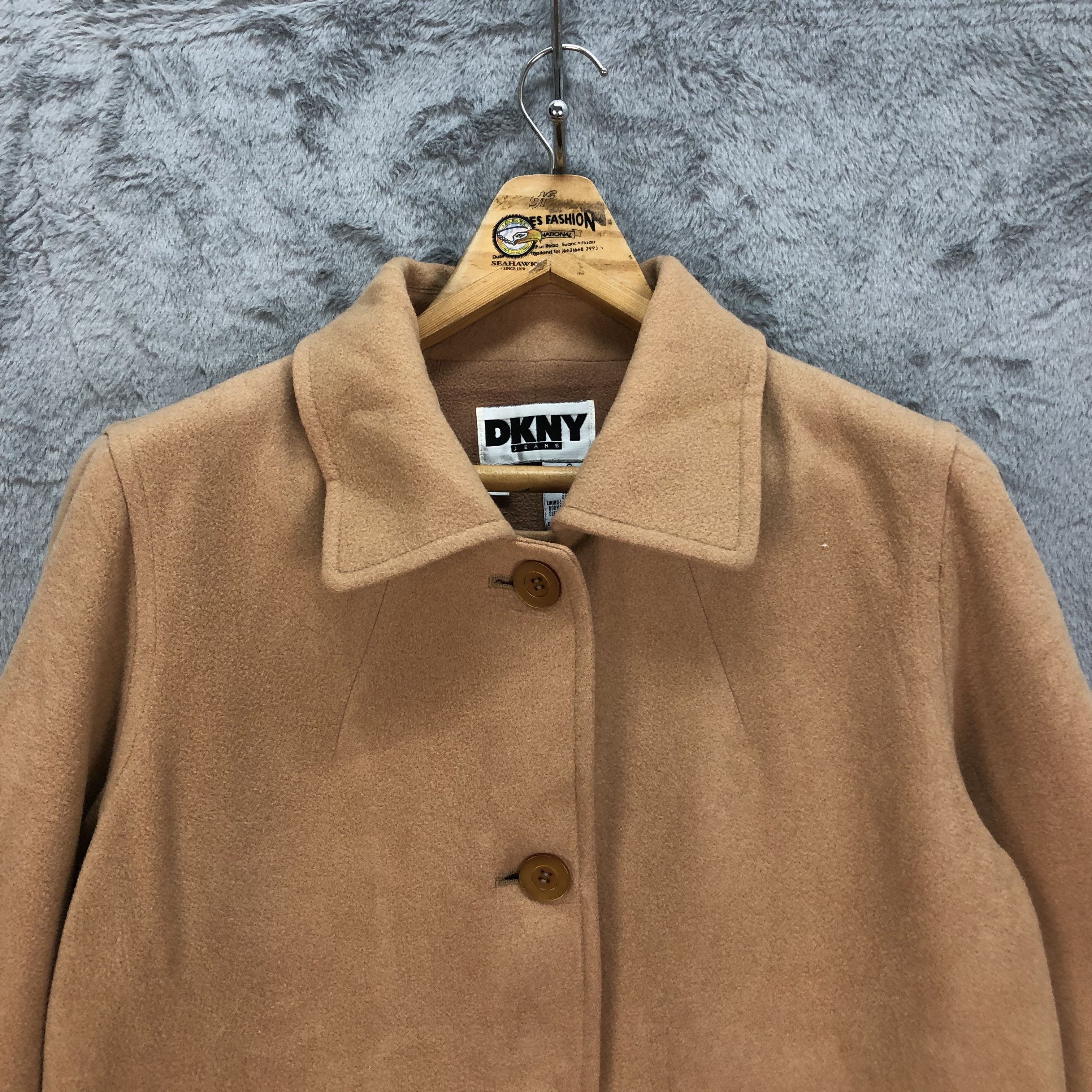 DKNY DKNY JEANS WOOL LONG COAT / OVERCOAT #5501-193 Size M / US 6-8 / IT 42-44 - 2 Thumbnail