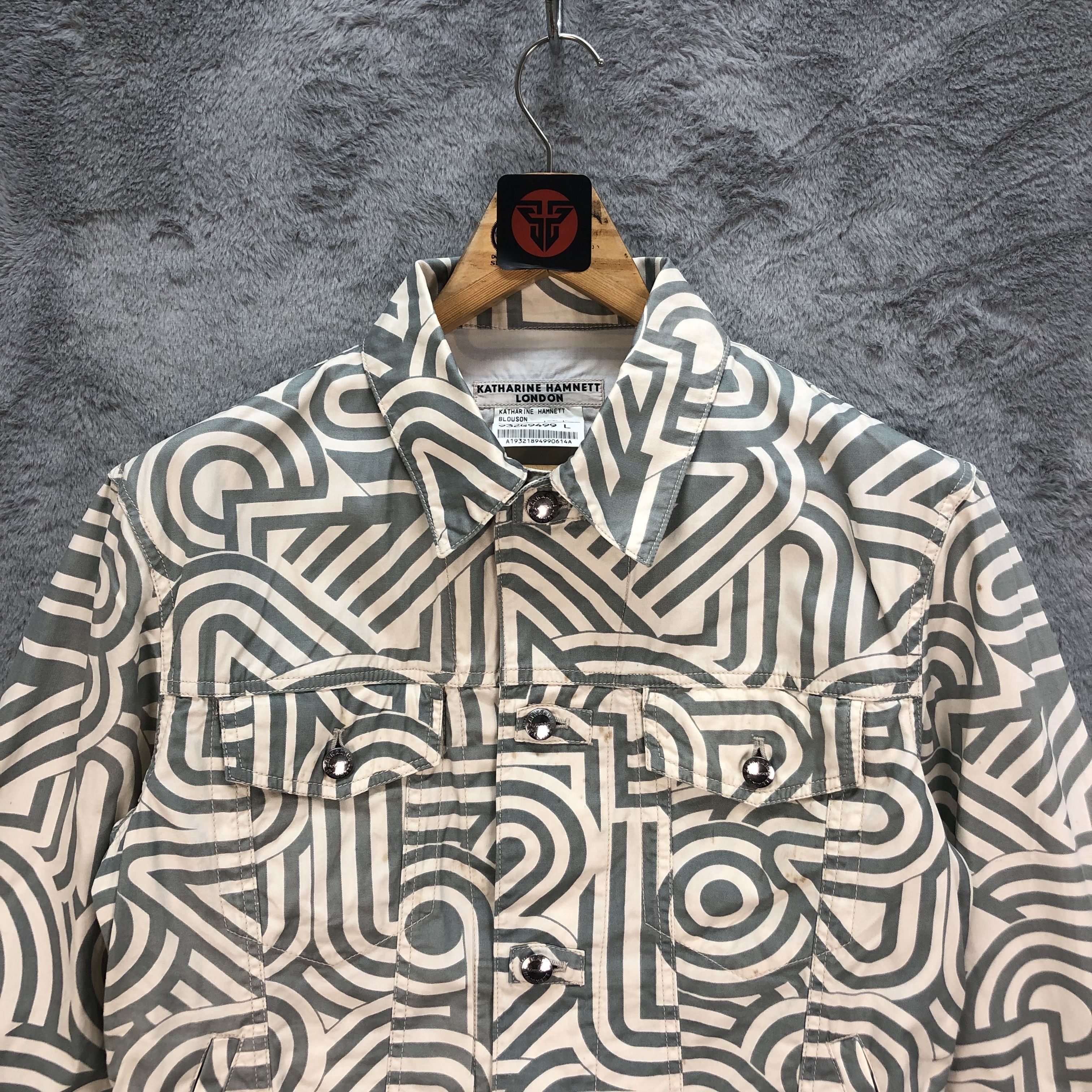 Katharine Hamnett London KH LONDON BLOUSON PRINTED JACKET #6399-64 Size L / US 10 / IT 46 - 2 Thumbnail
