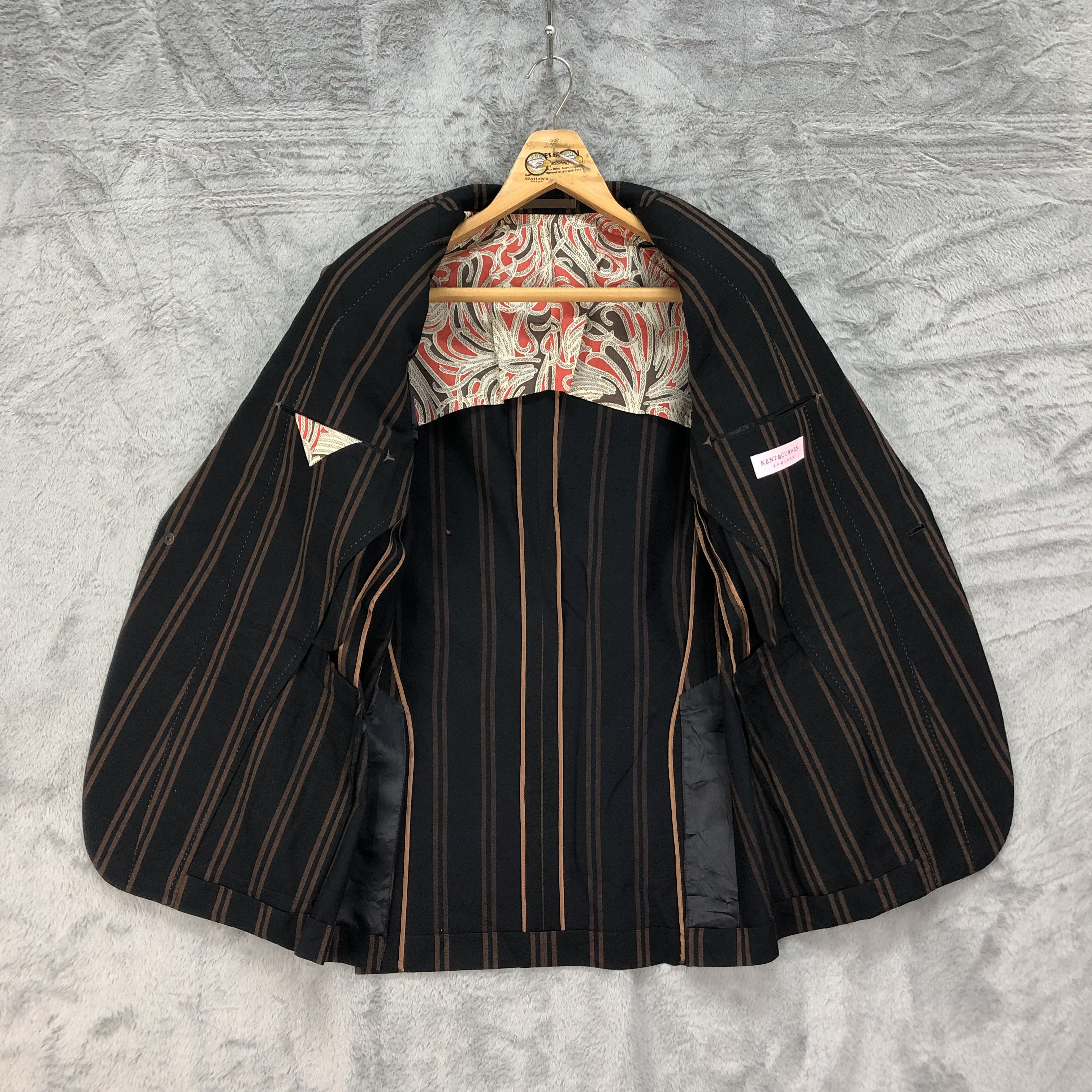 Kent & Curwen Kent & Curwen England Striped Suit Jacket / Blazer #4638-161 Size US L / EU 52-54 / 3 - 6 Thumbnail