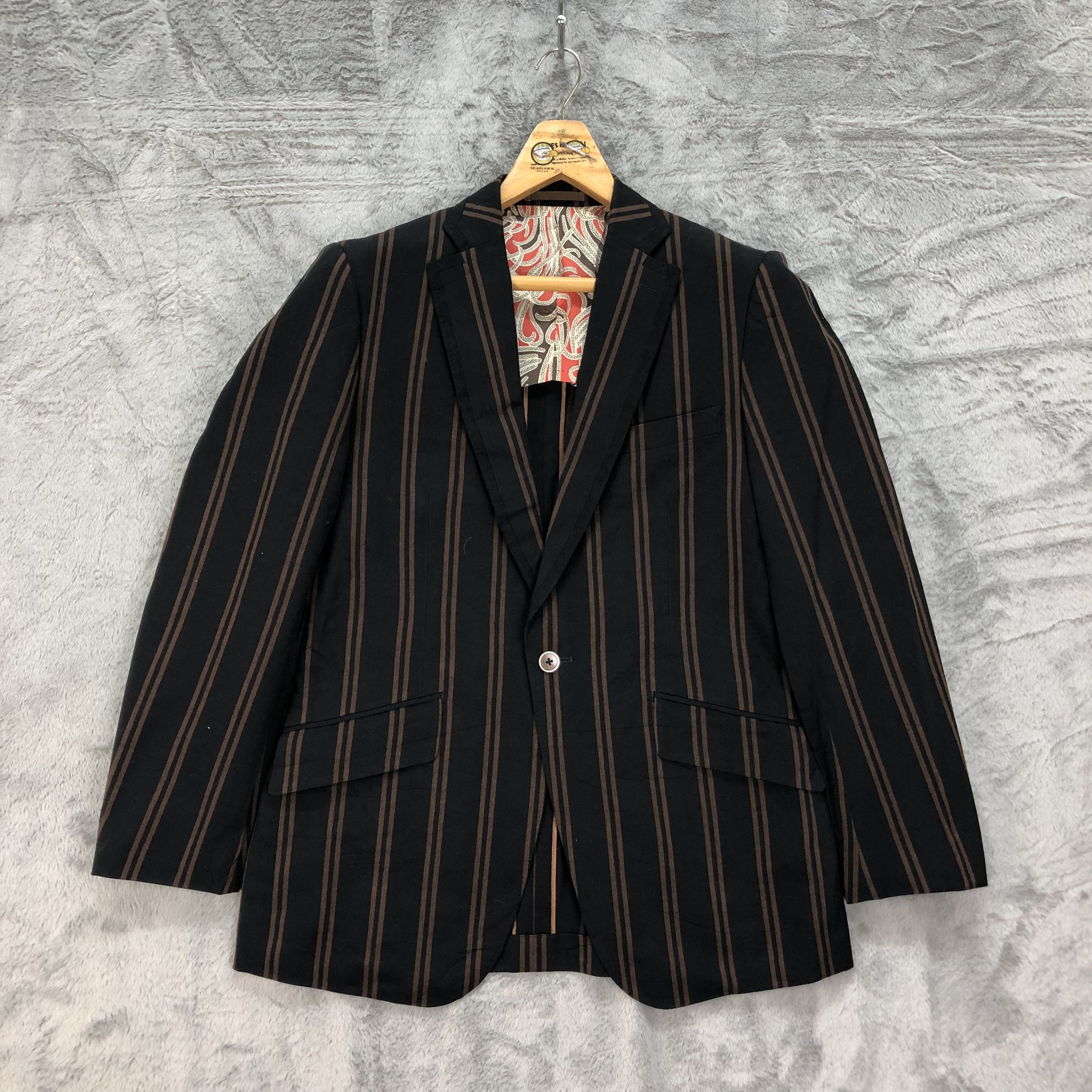Kent & Curwen Kent & Curwen England Striped Suit Jacket / Blazer #4638-161 Size US L / EU 52-54 / 3 - 1 Thumbnail