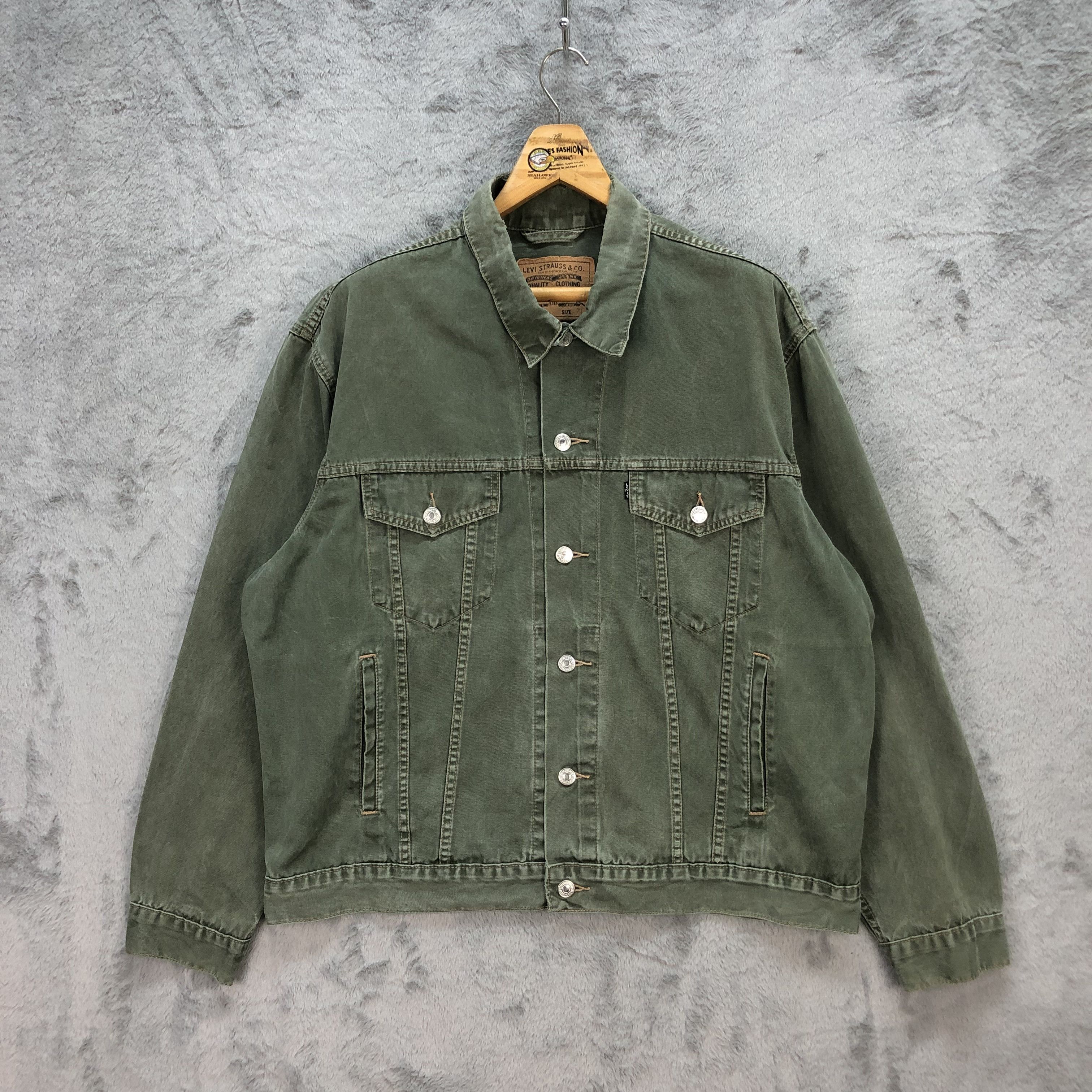 Levi green denim jacket top