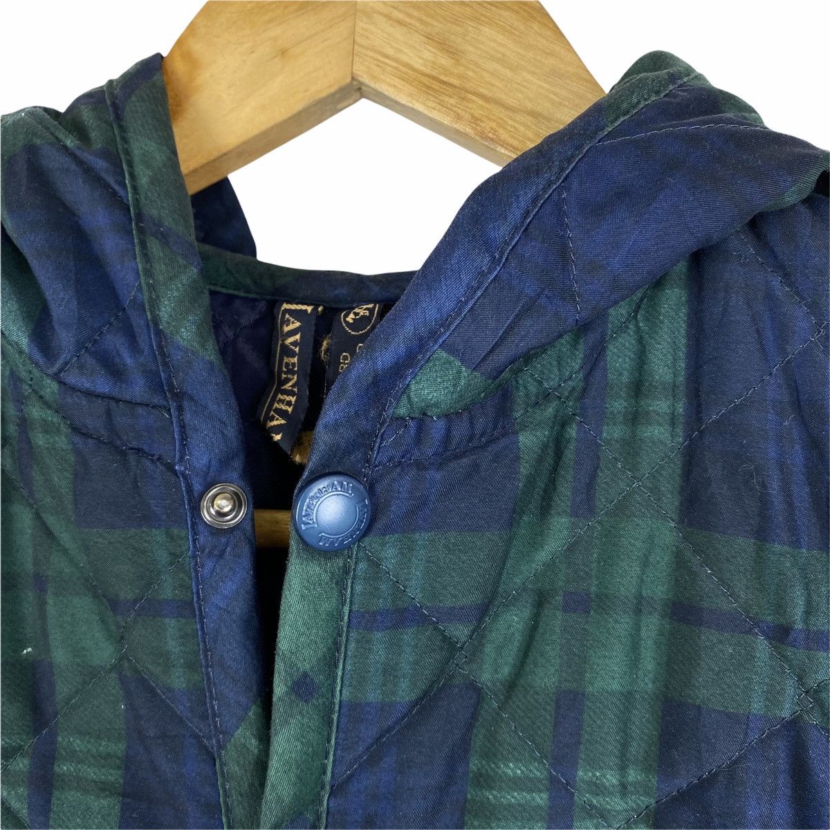 Lavenham × Vintage Vintage LAVENHAM ENGLAND Tartan Design Quilted Hoodie Jacket Size US XS / EU 42 / 0 - 6 Thumbnail