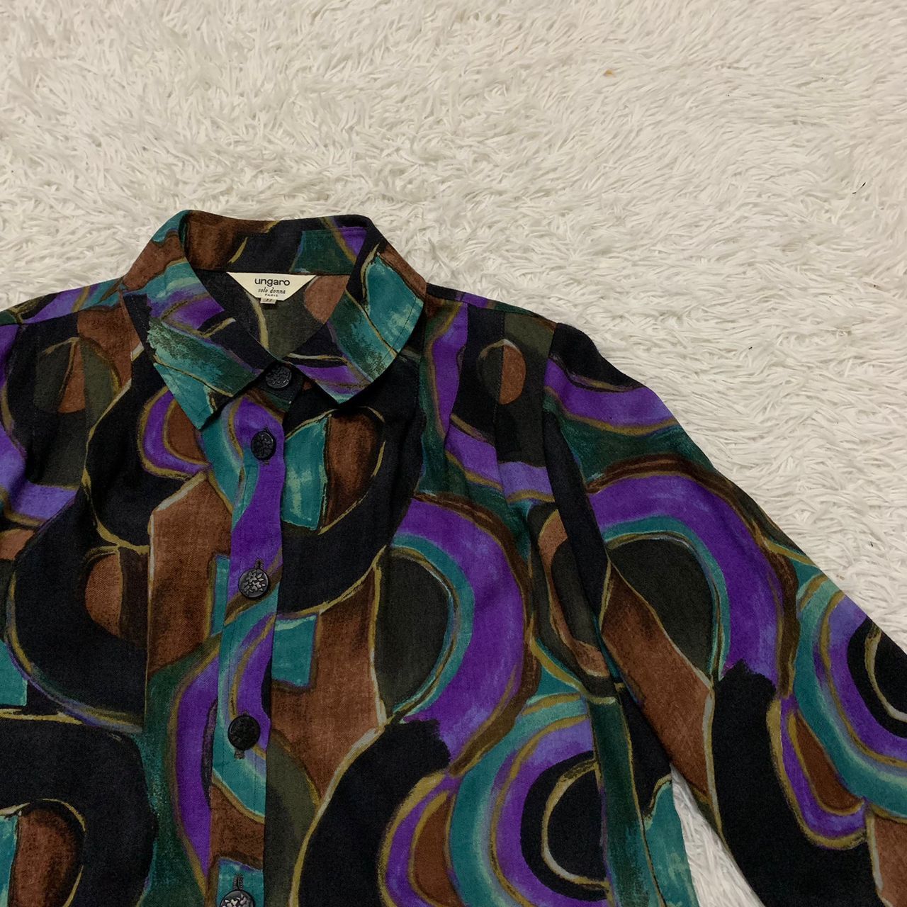 Ungaro Paris Ungaro Solo Donna Paris Cozy Art Printed Wool Jacket Size S / US 4 / IT 40 - 4 Thumbnail