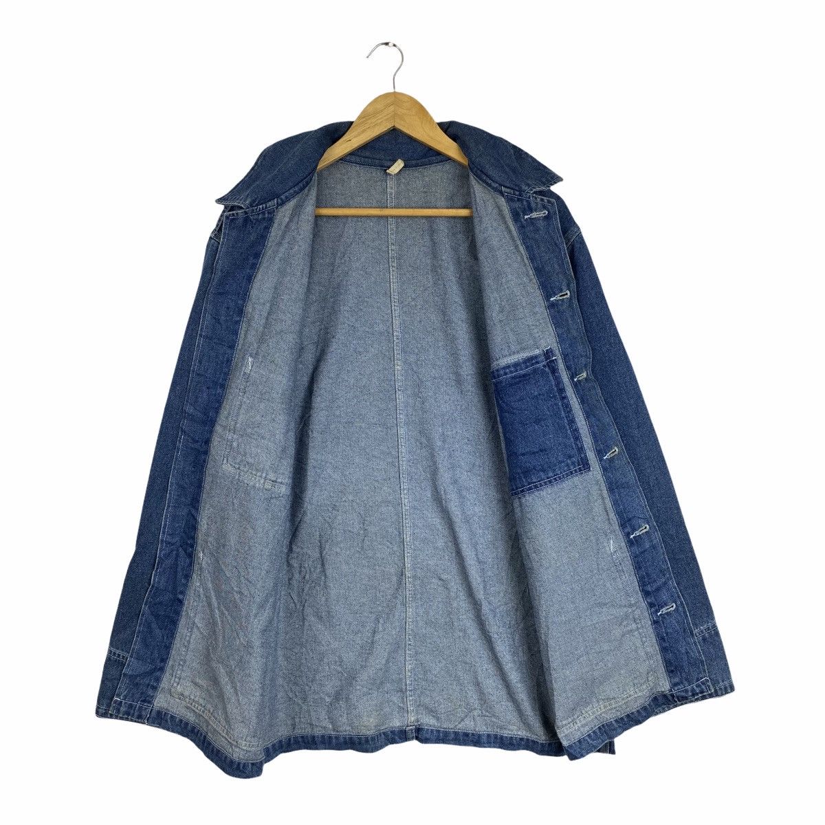 DKNY × Vintage Vintage Donna Karan New York DKNY Chore Denim Worker Jacket Size US L / EU 52-54 / 3 - 3 Thumbnail