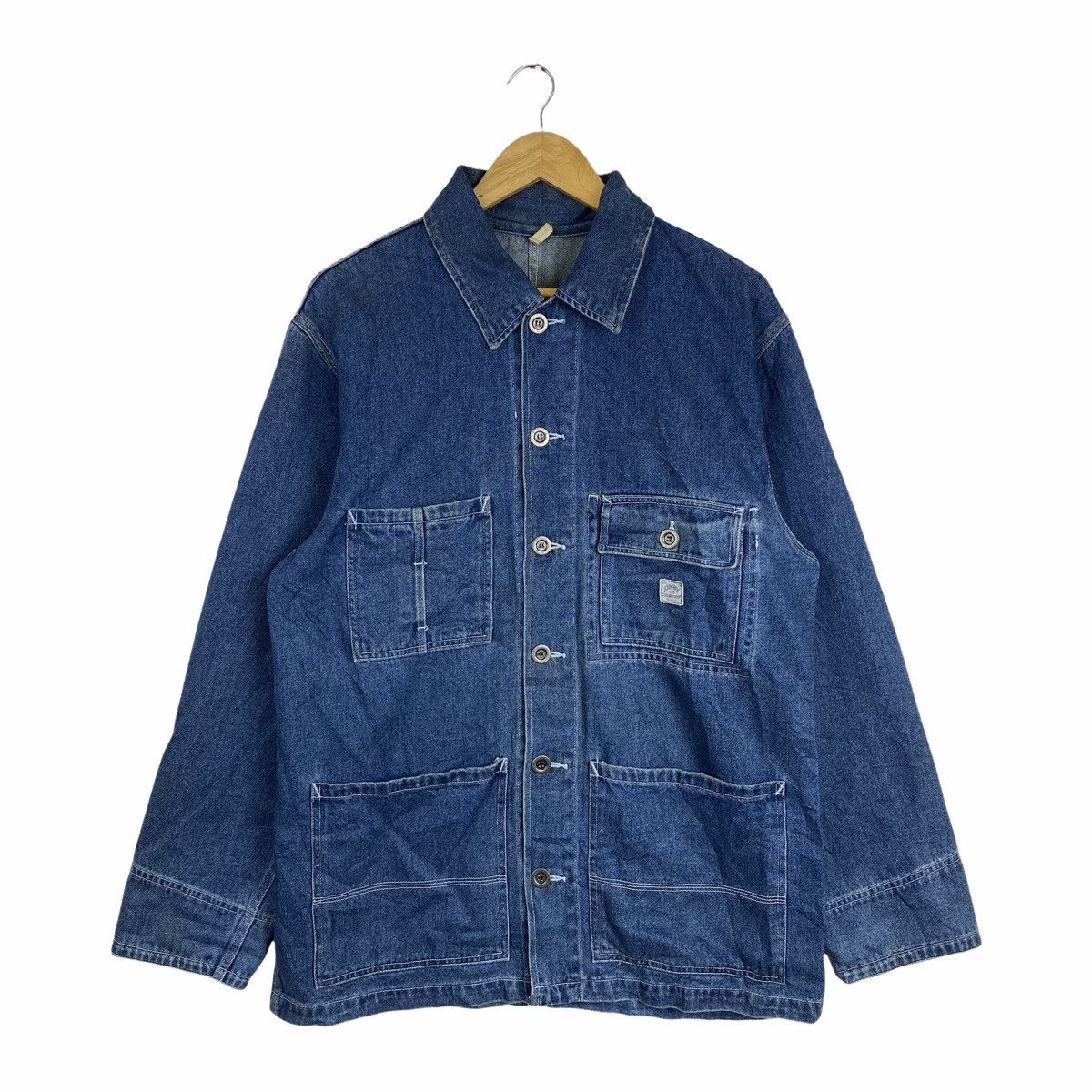 DKNY × Vintage Vintage Donna Karan New York DKNY Chore Denim Worker Jacket Size US L / EU 52-54 / 3 - 1 Thumbnail