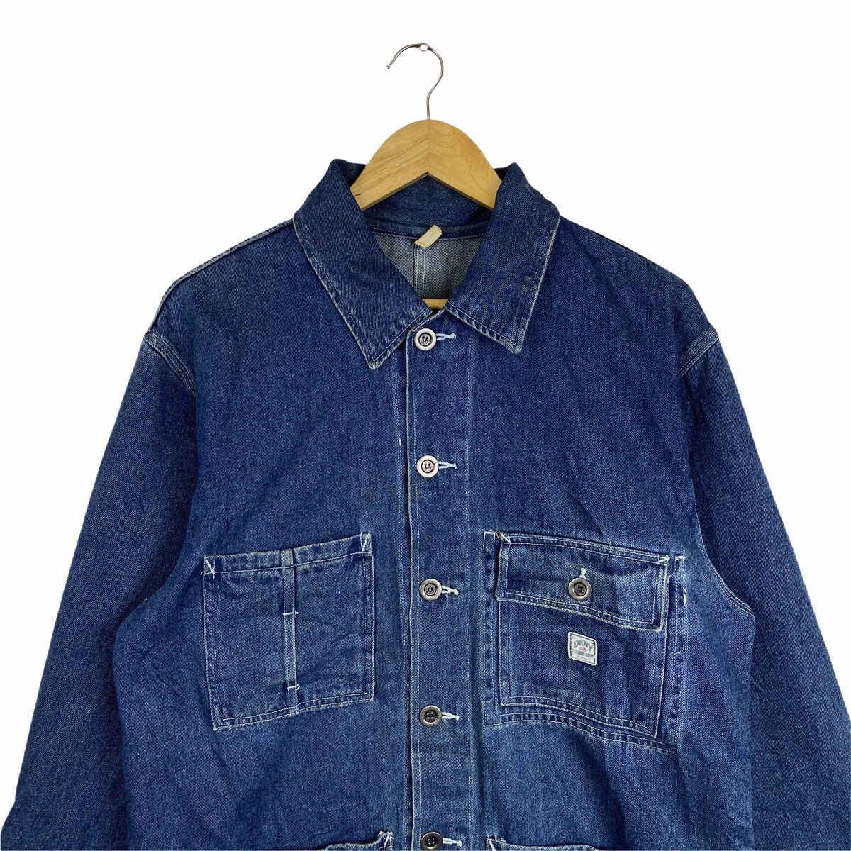 DKNY × Vintage Vintage Donna Karan New York DKNY Chore Denim Worker Jacket Size US L / EU 52-54 / 3 - 5 Thumbnail