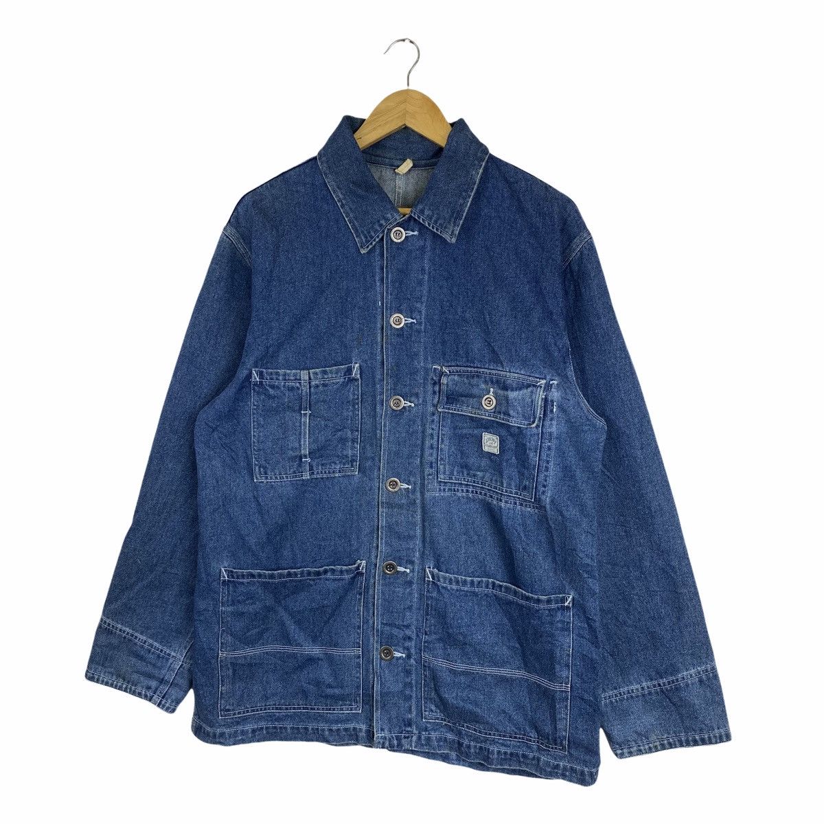 DKNY × Vintage Vintage Donna Karan New York DKNY Chore Denim Worker Jacket Size US L / EU 52-54 / 3 - 4 Thumbnail