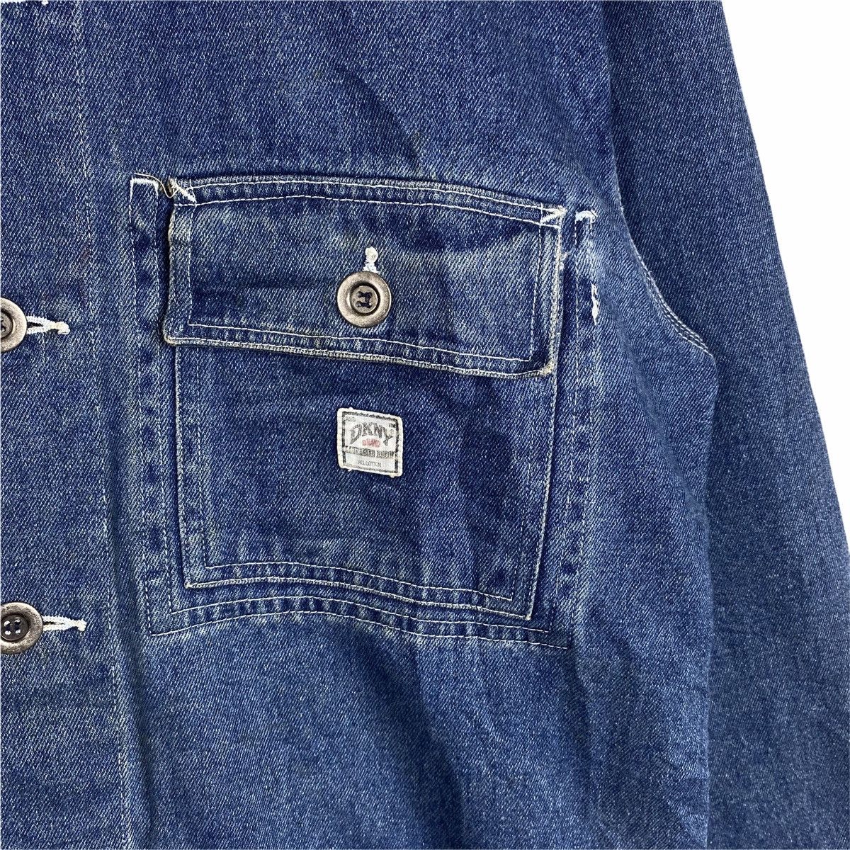 DKNY × Vintage Vintage Donna Karan New York DKNY Chore Denim Worker Jacket Size US L / EU 52-54 / 3 - 6 Thumbnail