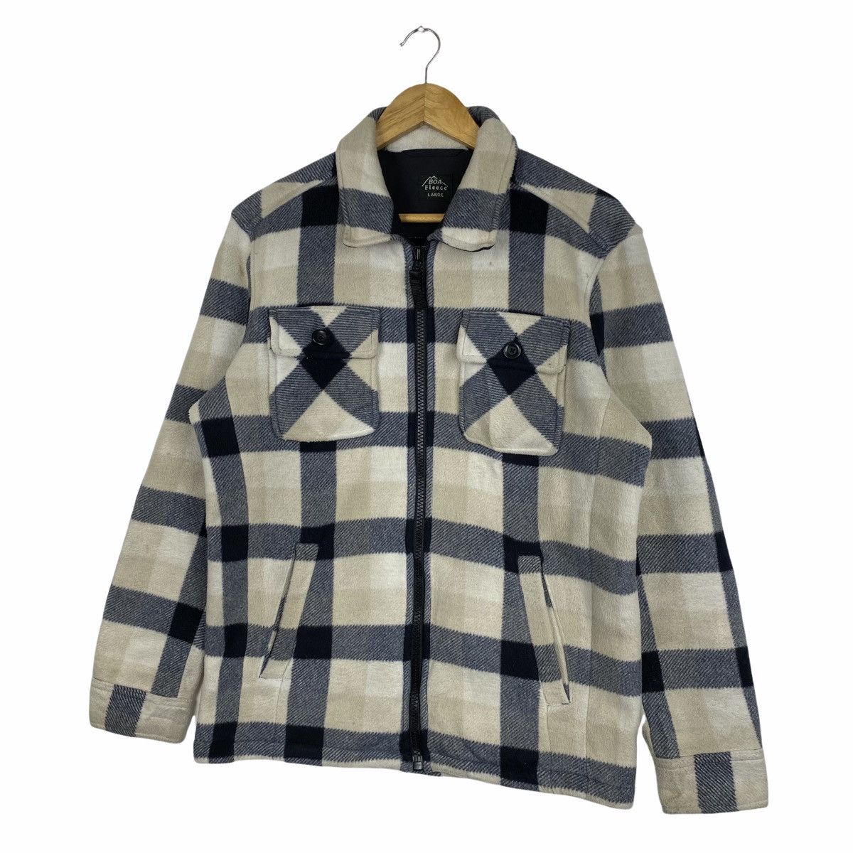 Japanese Brand × Uniqlo UNIQLO BOA Japanese Checkered Tartan Fleece Sweater Jacket Size US M / EU 48-50 / 2 - 4 Thumbnail