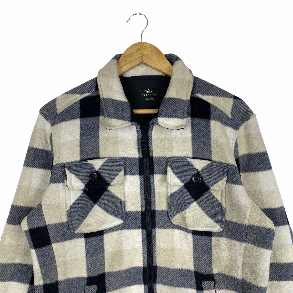 Japanese Brand × Uniqlo UNIQLO BOA Japanese Checkered Tartan Fleece Sweater Jacket Size US M / EU 48-50 / 2 - 5 Thumbnail