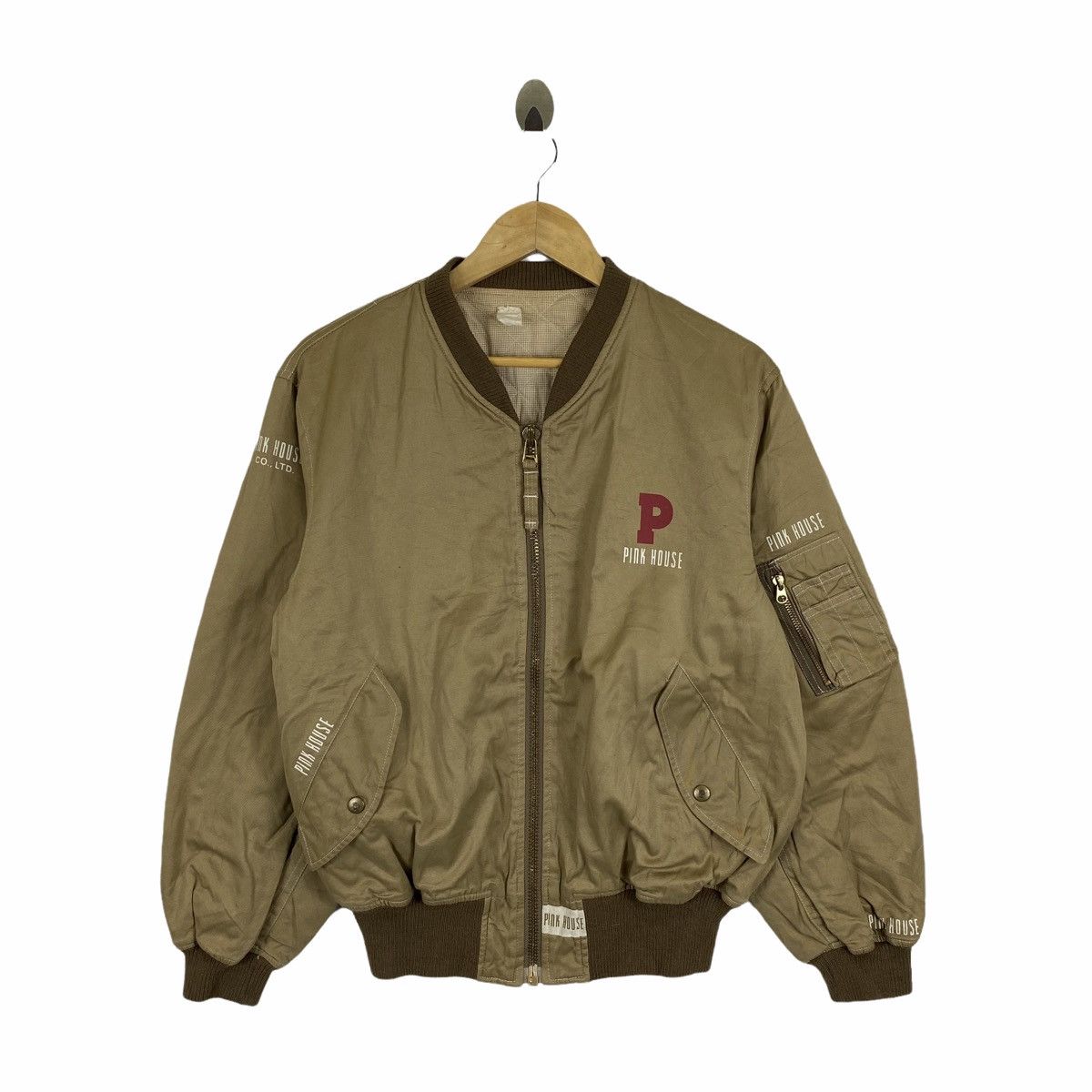 Japanese Brand × Pink House × Vintage Vintage PINK HOUSE Big Logo Zipper Bomber Flight Jacket Size US M / EU 48-50 / 2 - 1 Thumbnail