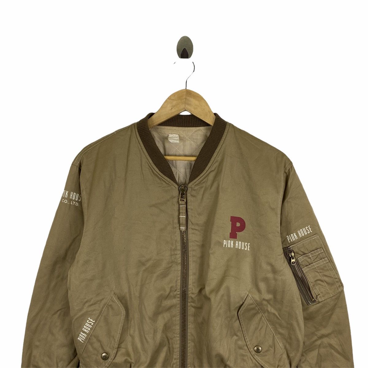Japanese Brand × Pink House × Vintage Vintage PINK HOUSE Big Logo Zipper Bomber Flight Jacket Size US M / EU 48-50 / 2 - 5 Thumbnail