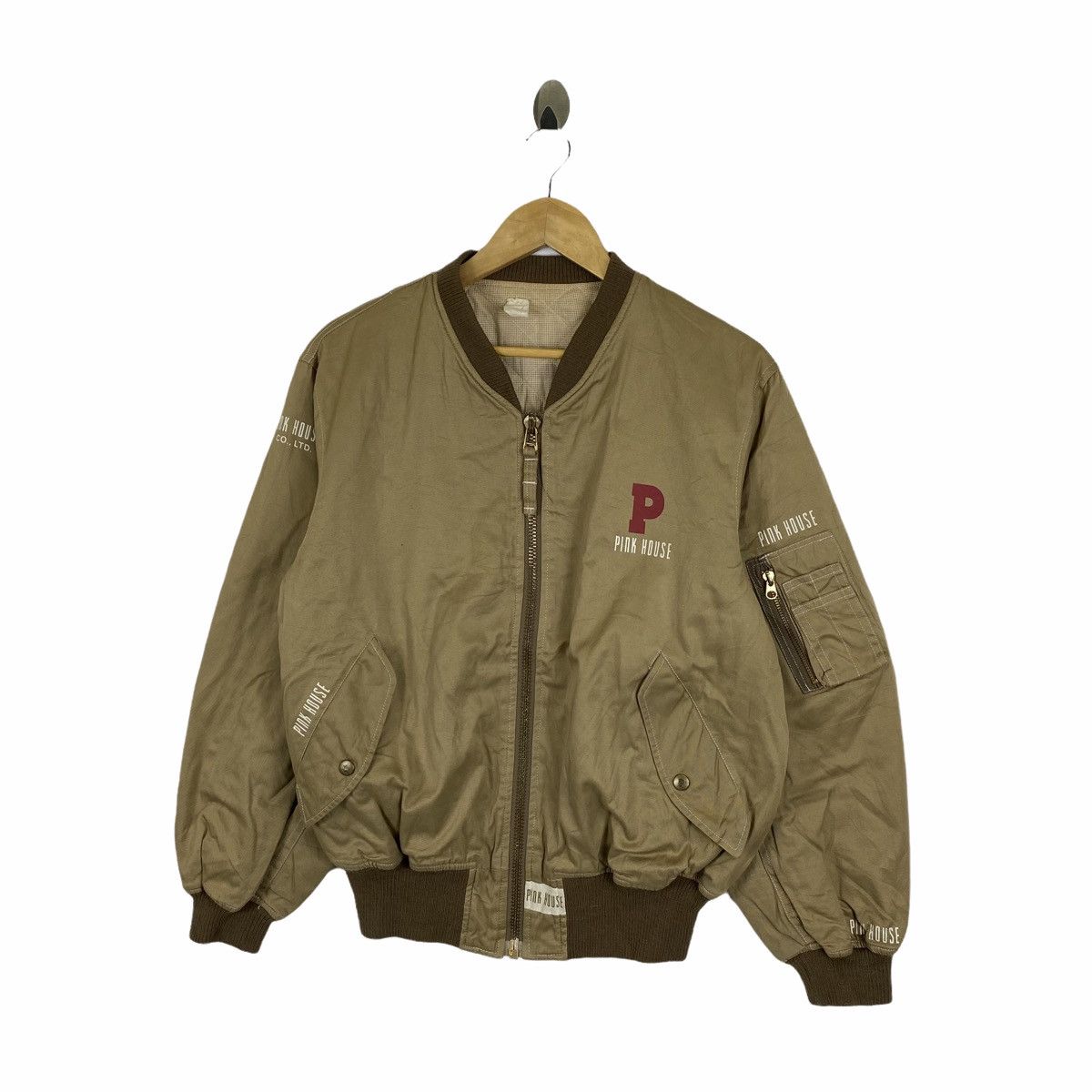 Japanese Brand × Pink House × Vintage Vintage PINK HOUSE Big Logo Zipper Bomber Flight Jacket Size US M / EU 48-50 / 2 - 4 Thumbnail