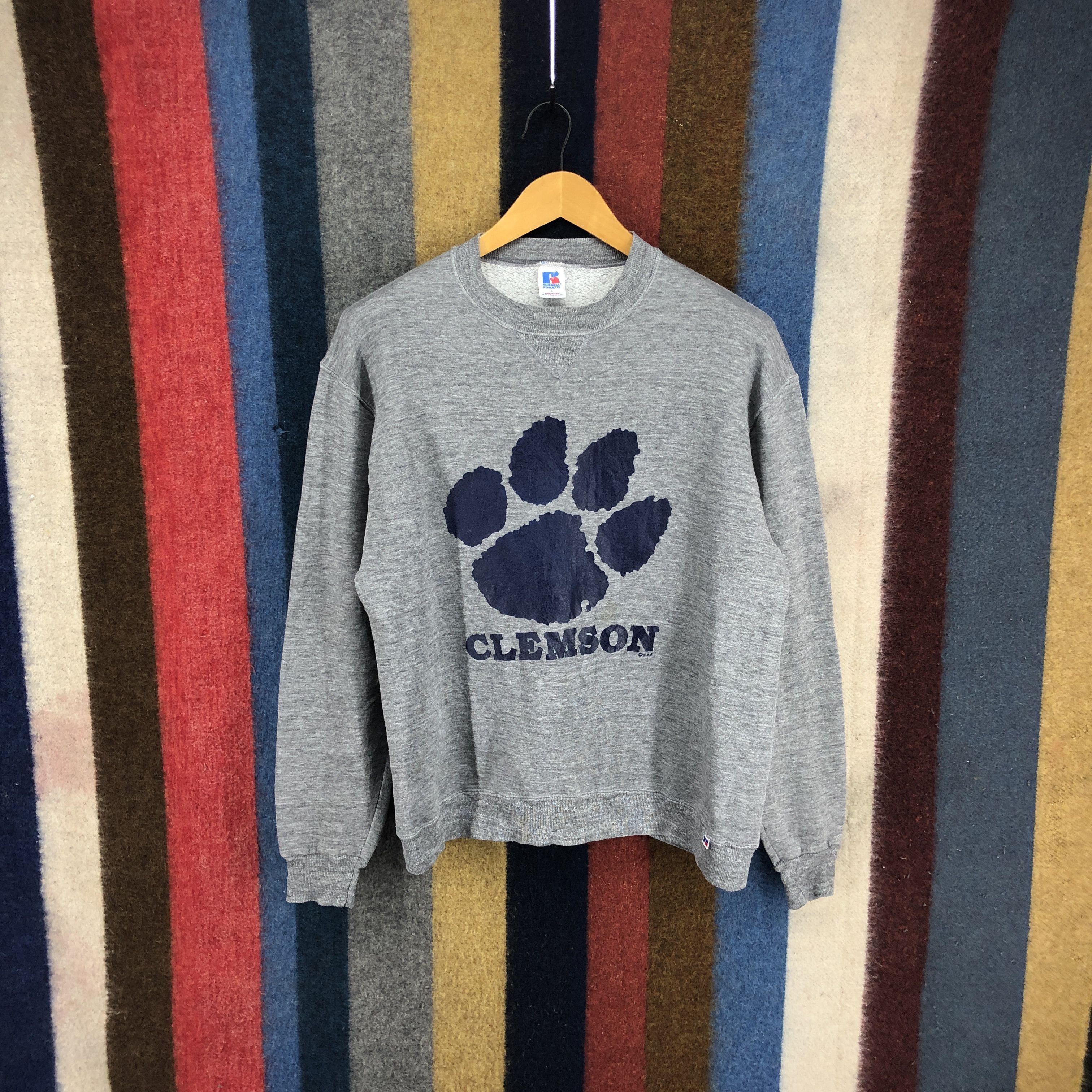 Russell Athletic 90s Vintage CLEMSON TIGER Crew Neck Sweatshirt #0369/P Size US M / EU 48-50 / 2 - 1 Thumbnail